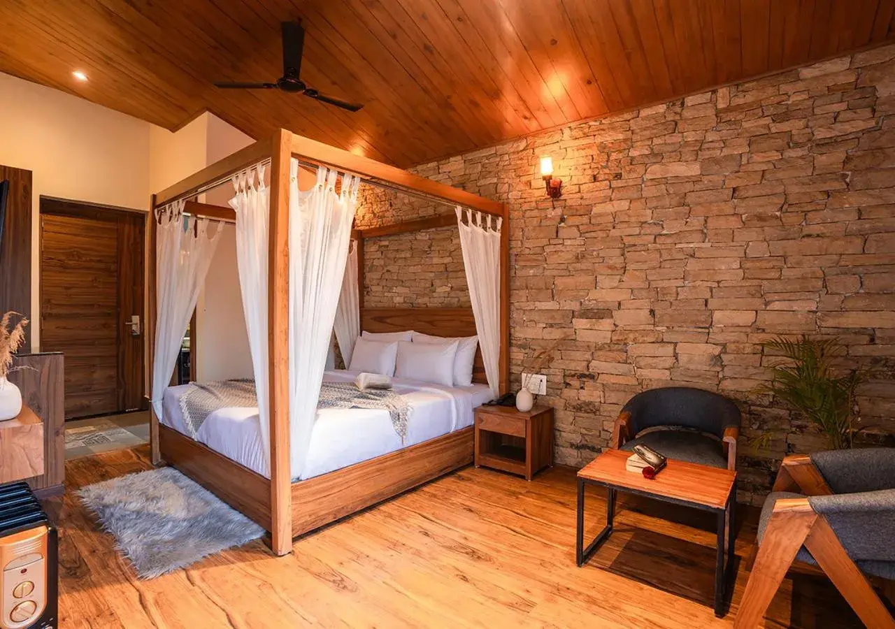 Bed in Moustache Bhimtal Luxuria, Nainital Bed in Moustache Bhimtal Luxuria, Nainital