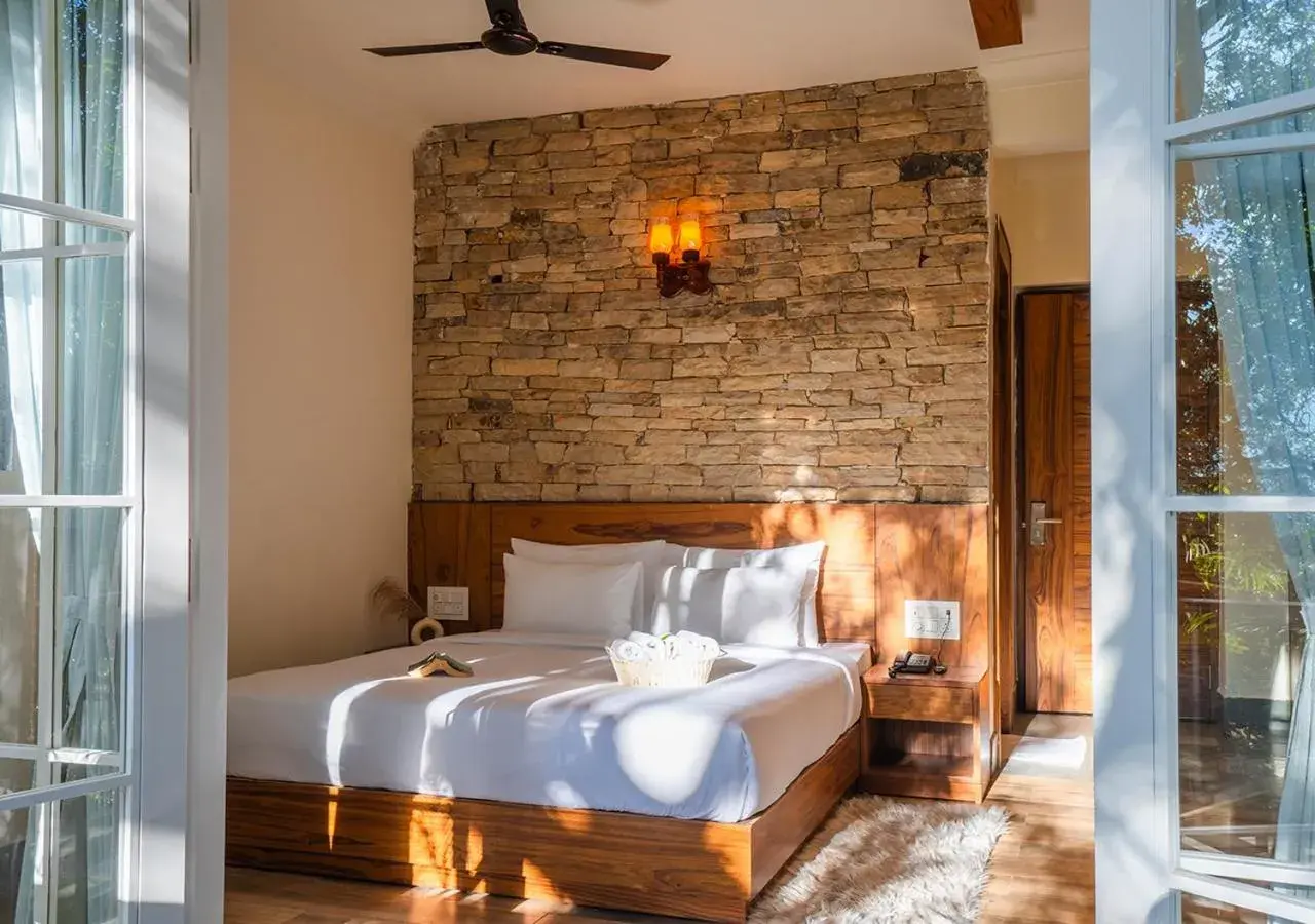 Bed in Moustache Bhimtal Luxuria, Nainital Bed in Moustache Bhimtal Luxuria, Nainital