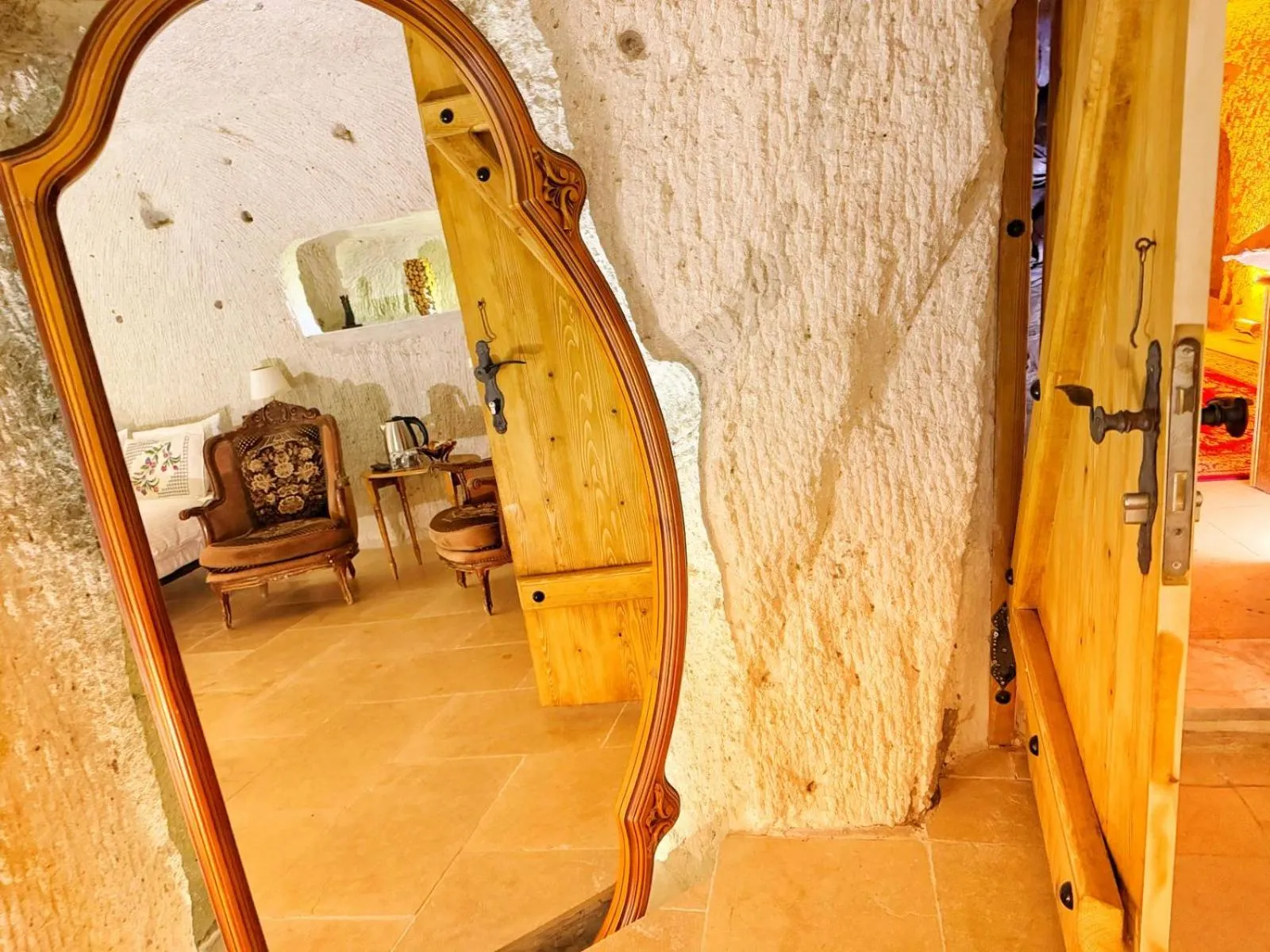 Seating area in My Cave Suites