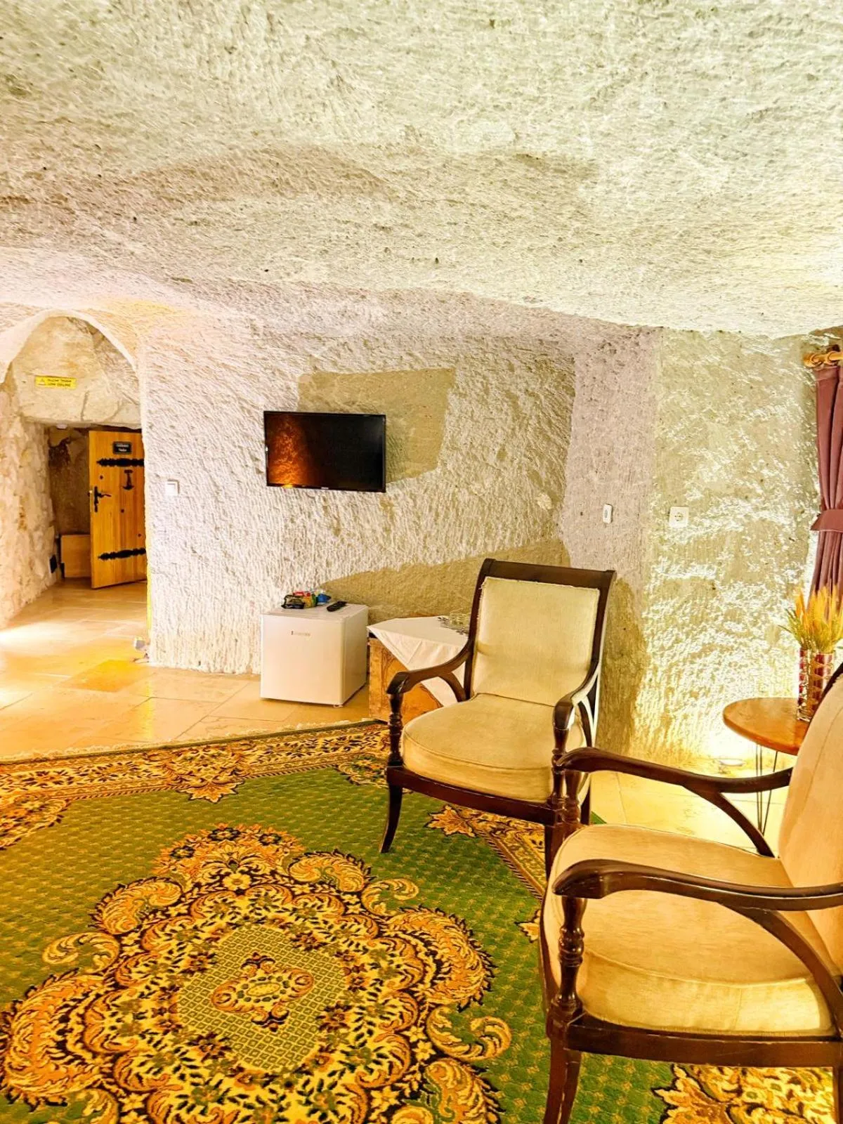 Seating area in My Cave Suites