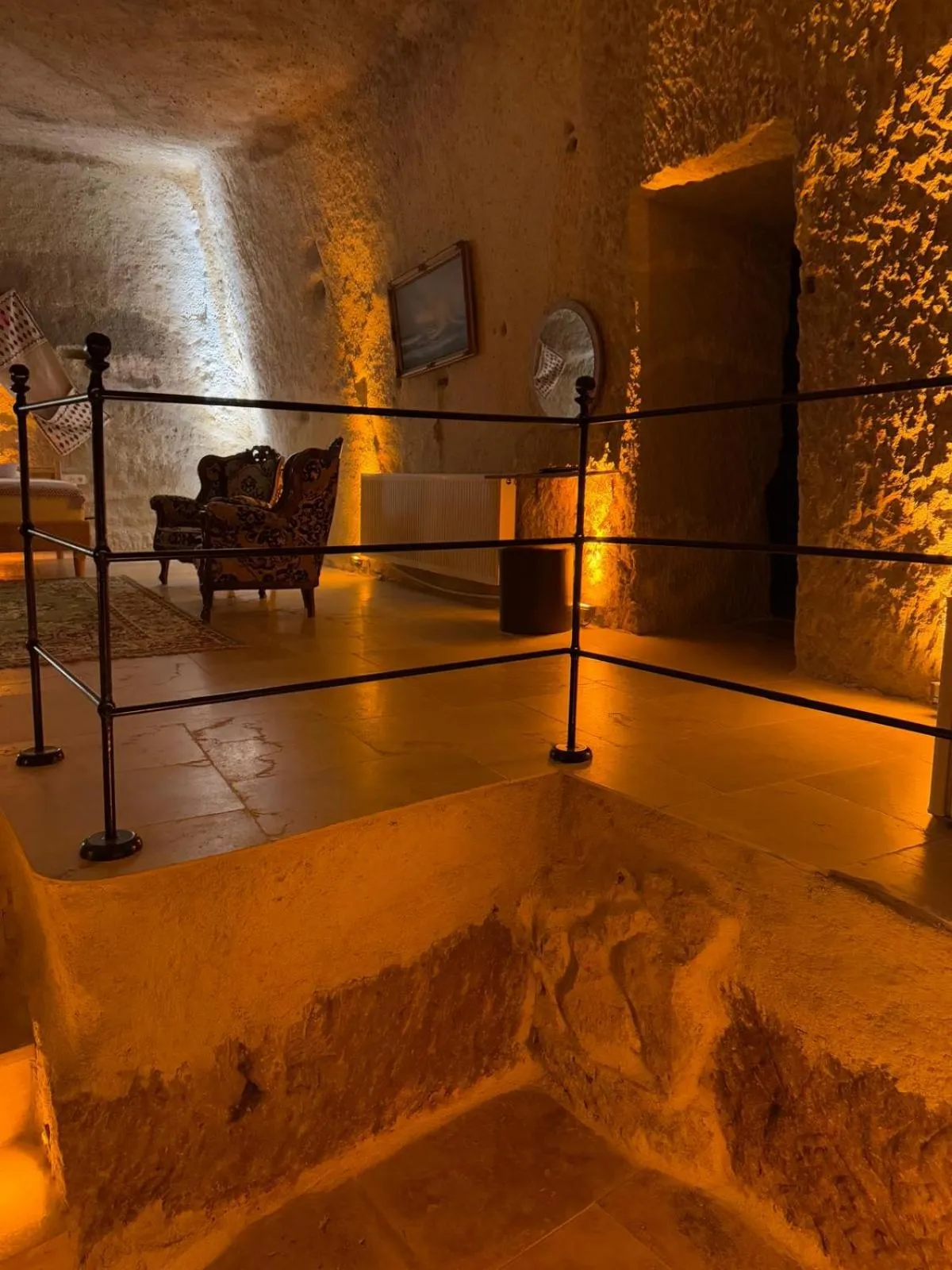 Seating area in My Cave Suites