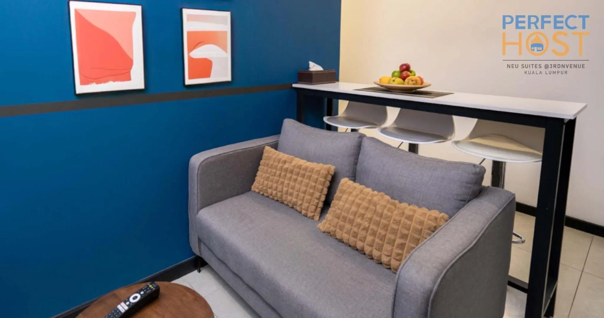 Living room in Neu Suites @ 3rdNvenue by Perfect Host