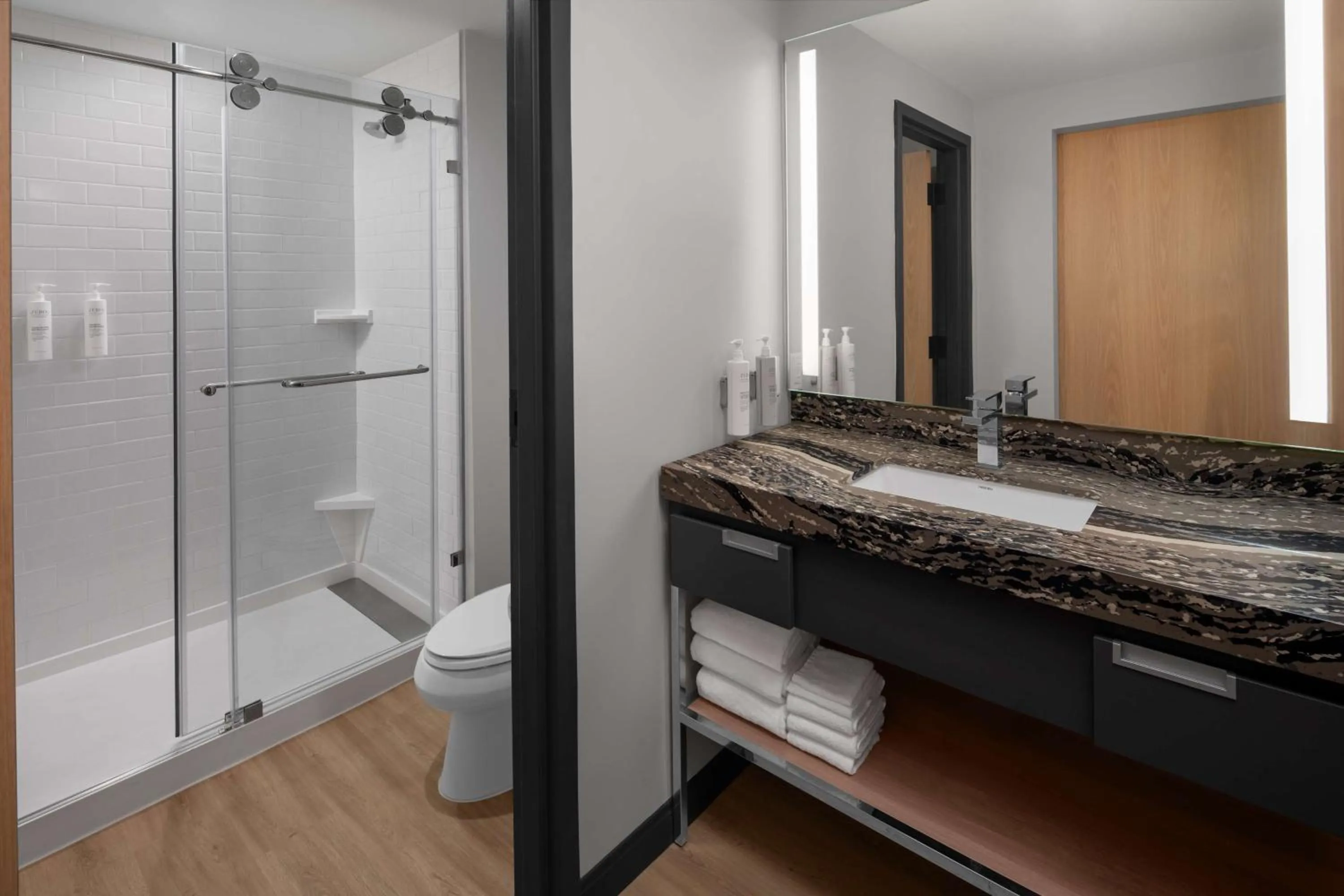 Bathroom in Homewood Suites By Hilton Grand Prairie At EpicCentral