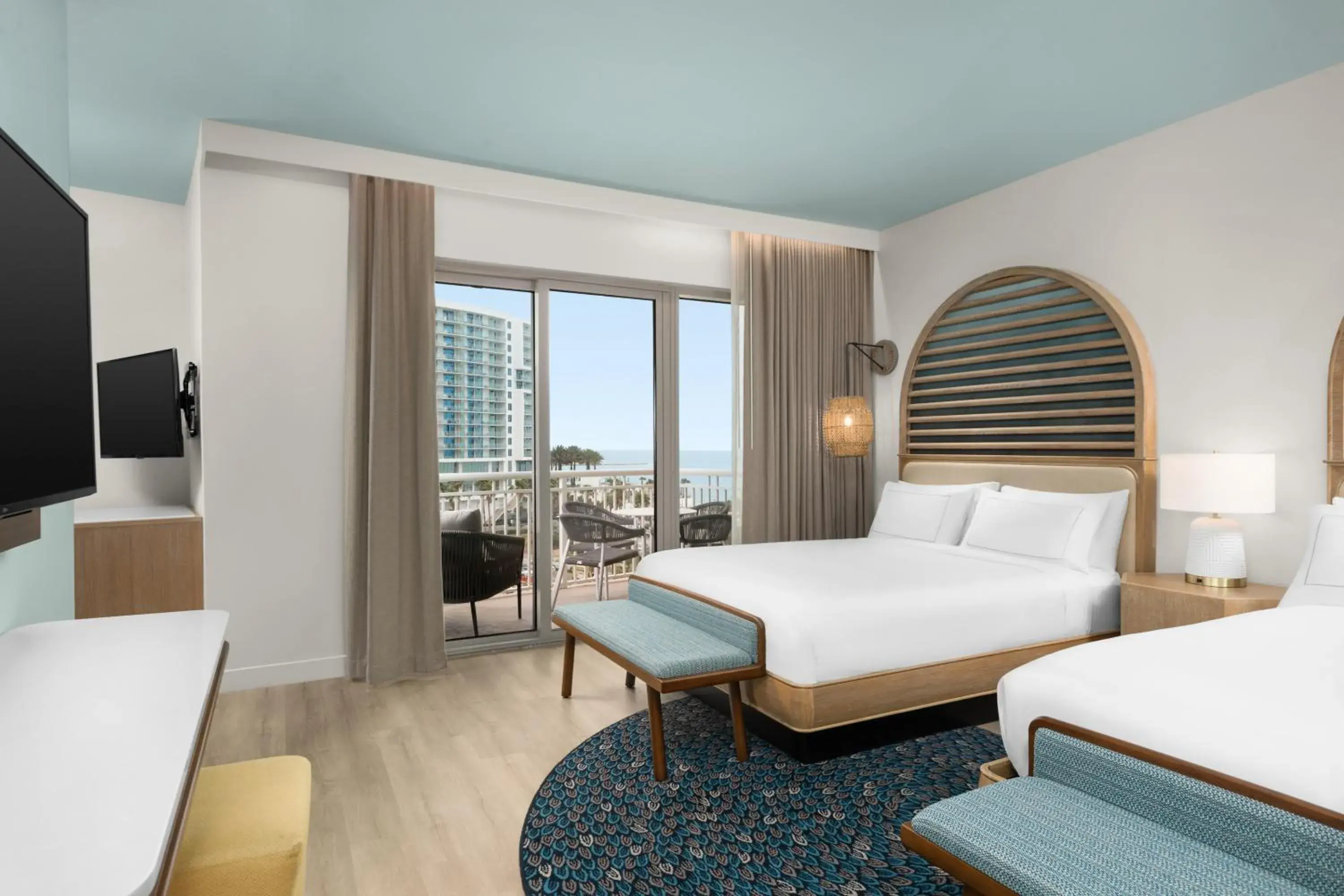 Queen Room with Two Queen Beds and Sofa Bed -Balcony/Partial Ocean View in The Hiatus Clearwater Beach, Curio Collection By Hilton Queen Room with Two Queen Beds and Sofa Bed -Balcony/Partial Ocean View in The Hiatus Clearwater Beach, Curio Collection By Hilton