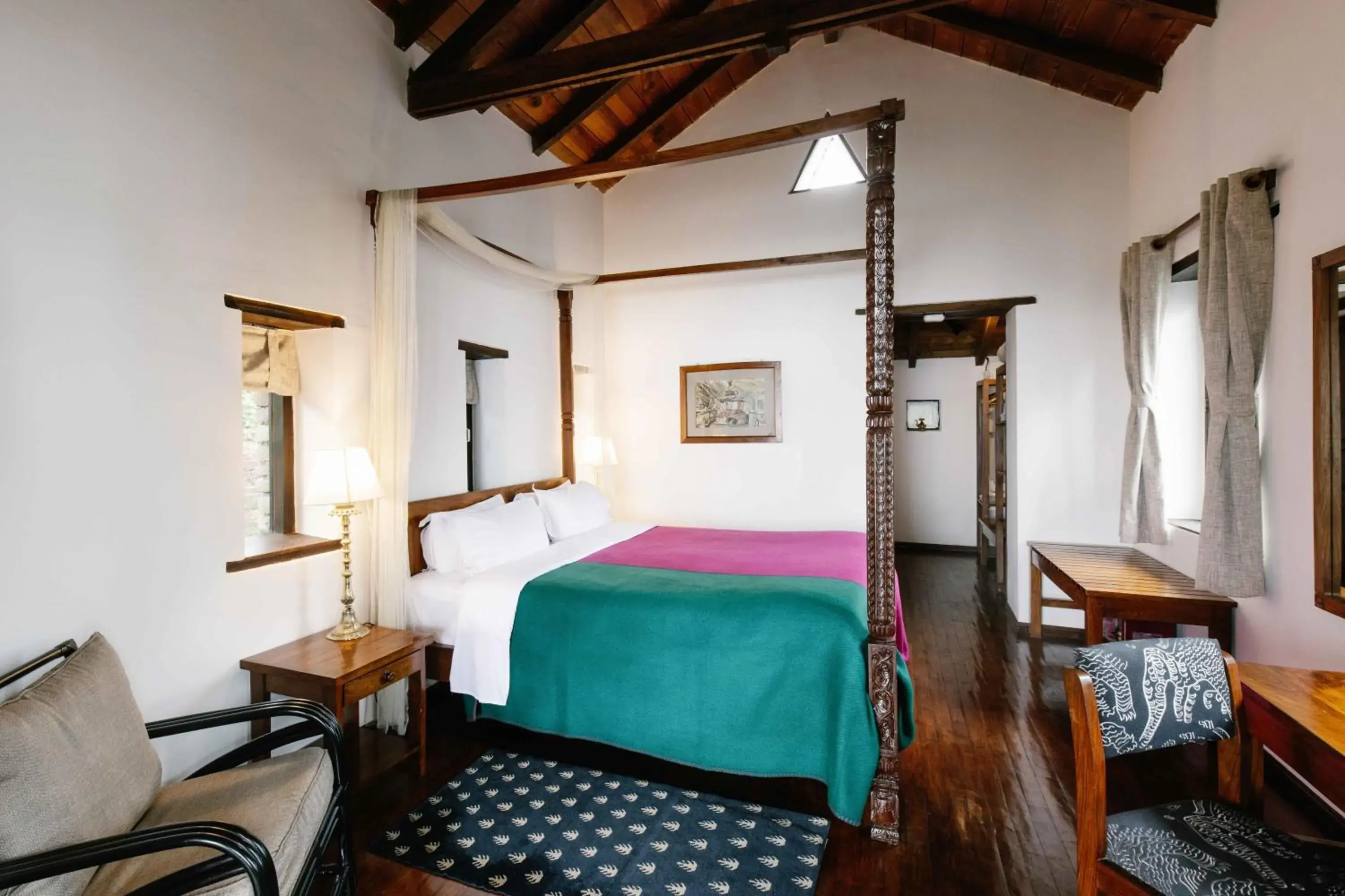 Bed in Tiger Mountain Pokhara Lodge Bed in Tiger Mountain Pokhara Lodge