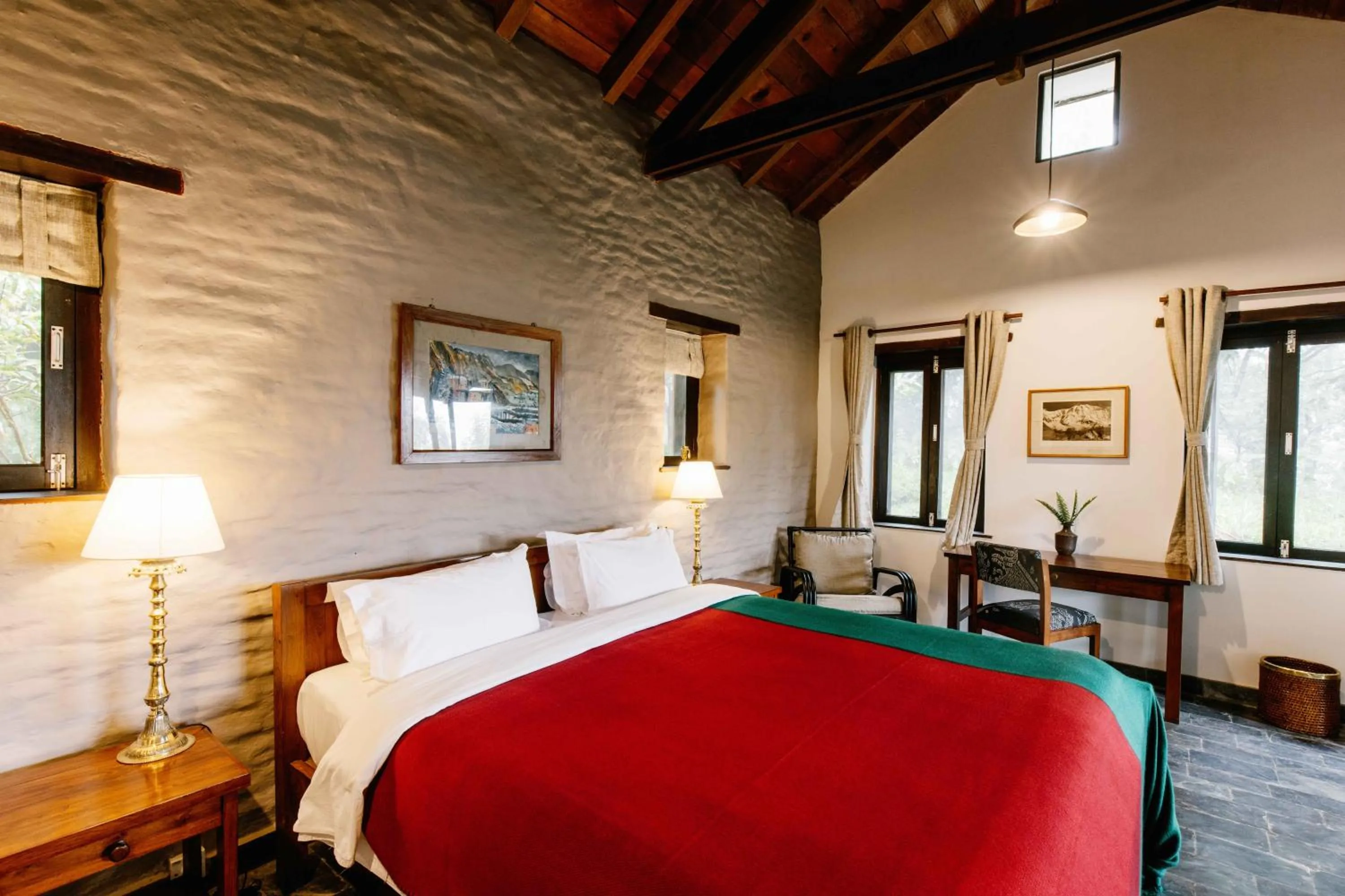 Photo of the whole room, Bed in Tiger Mountain Pokhara Lodge