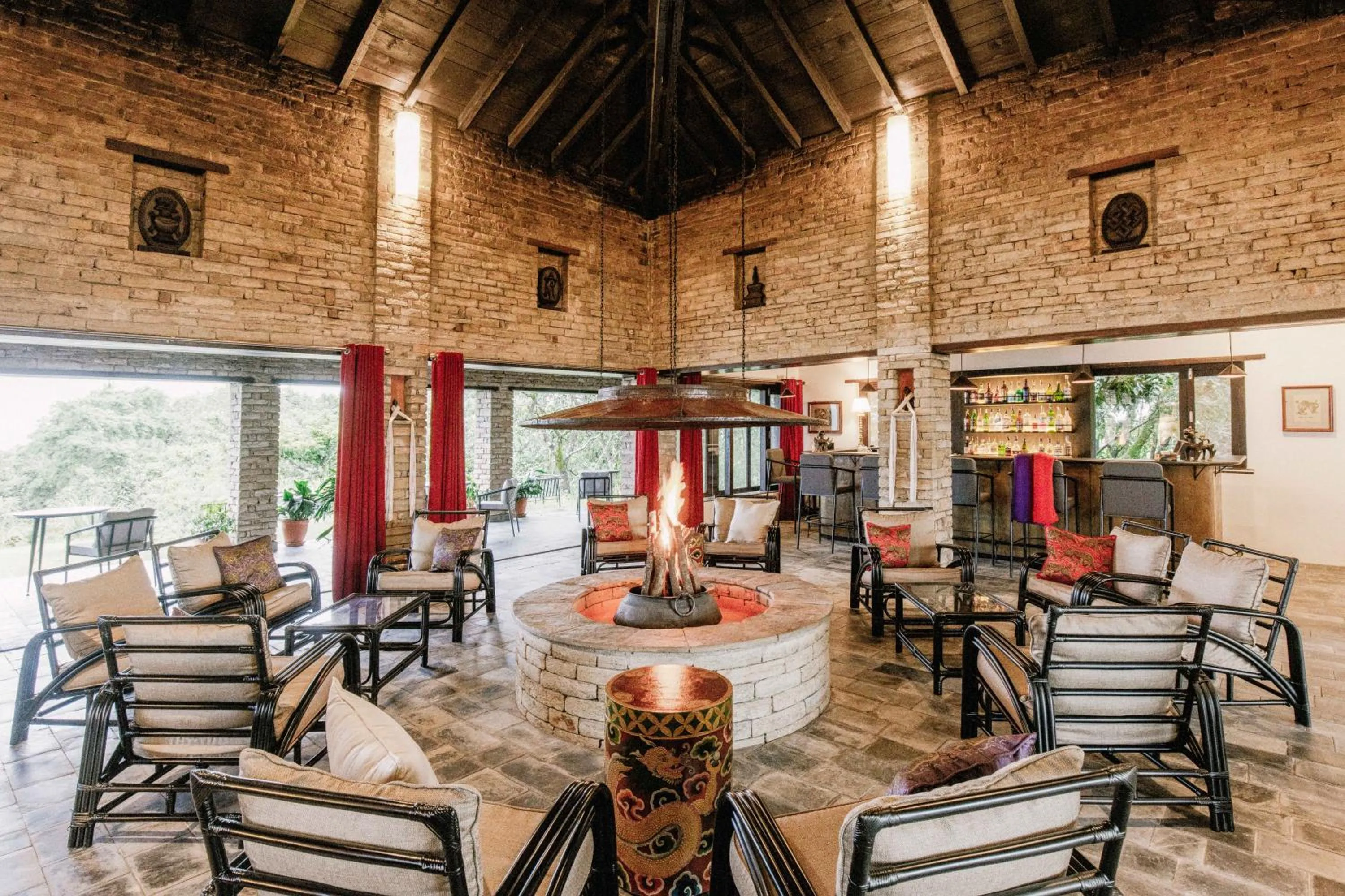 Seating area in Tiger Mountain Pokhara Lodge