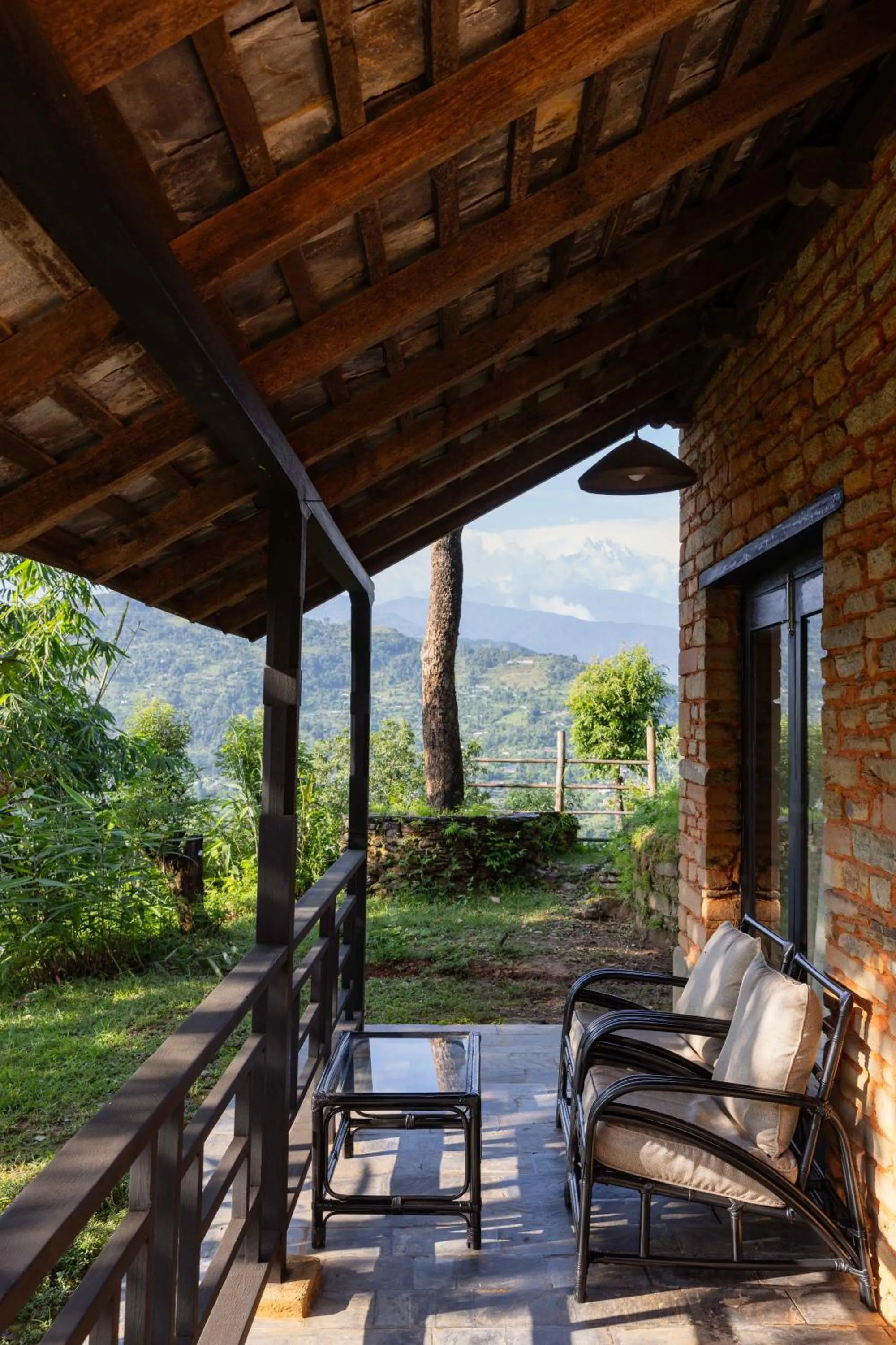 Seating area in Tiger Mountain Pokhara Lodge