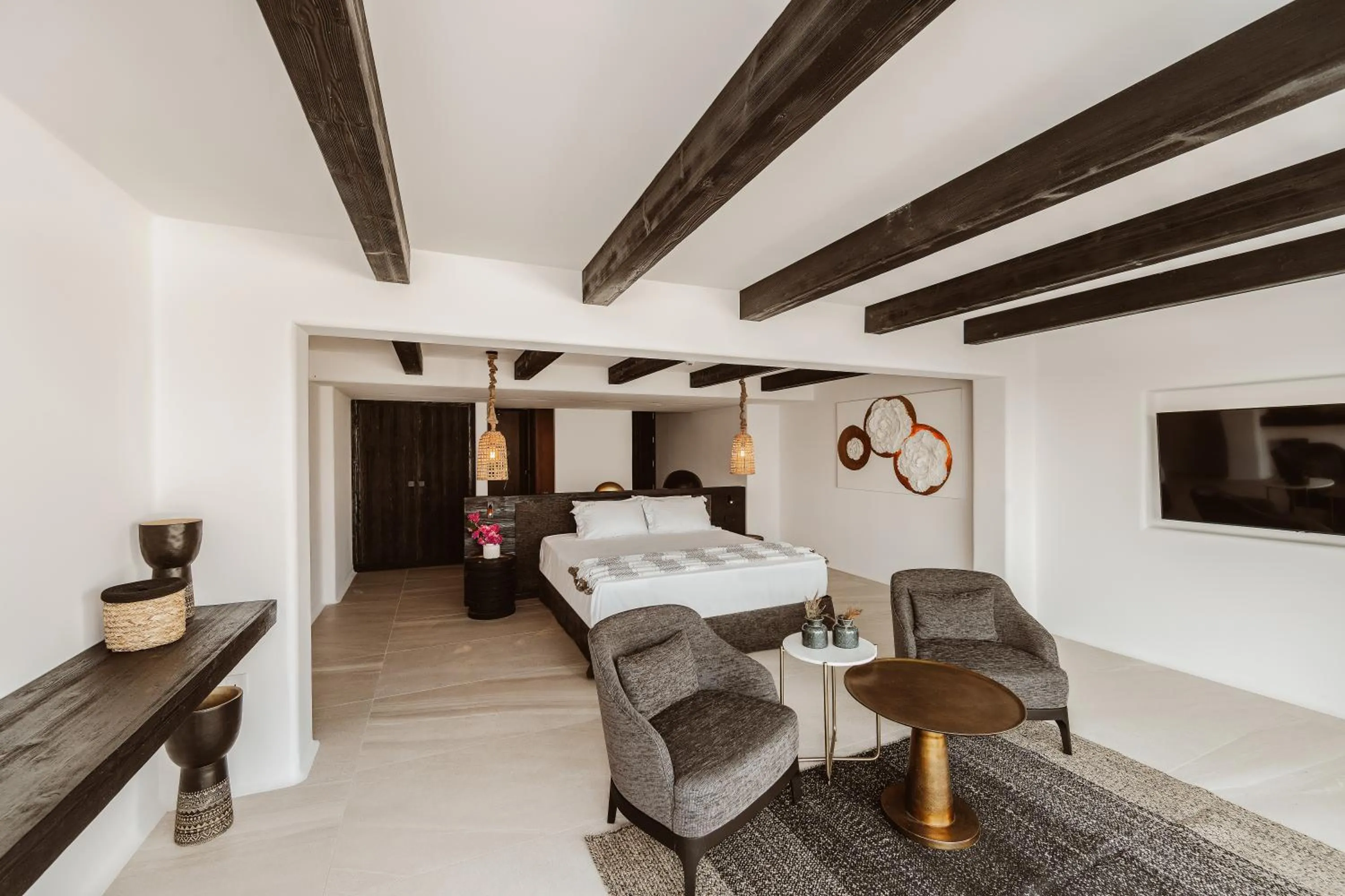 Bed in Kaliva Suites - Adults Only