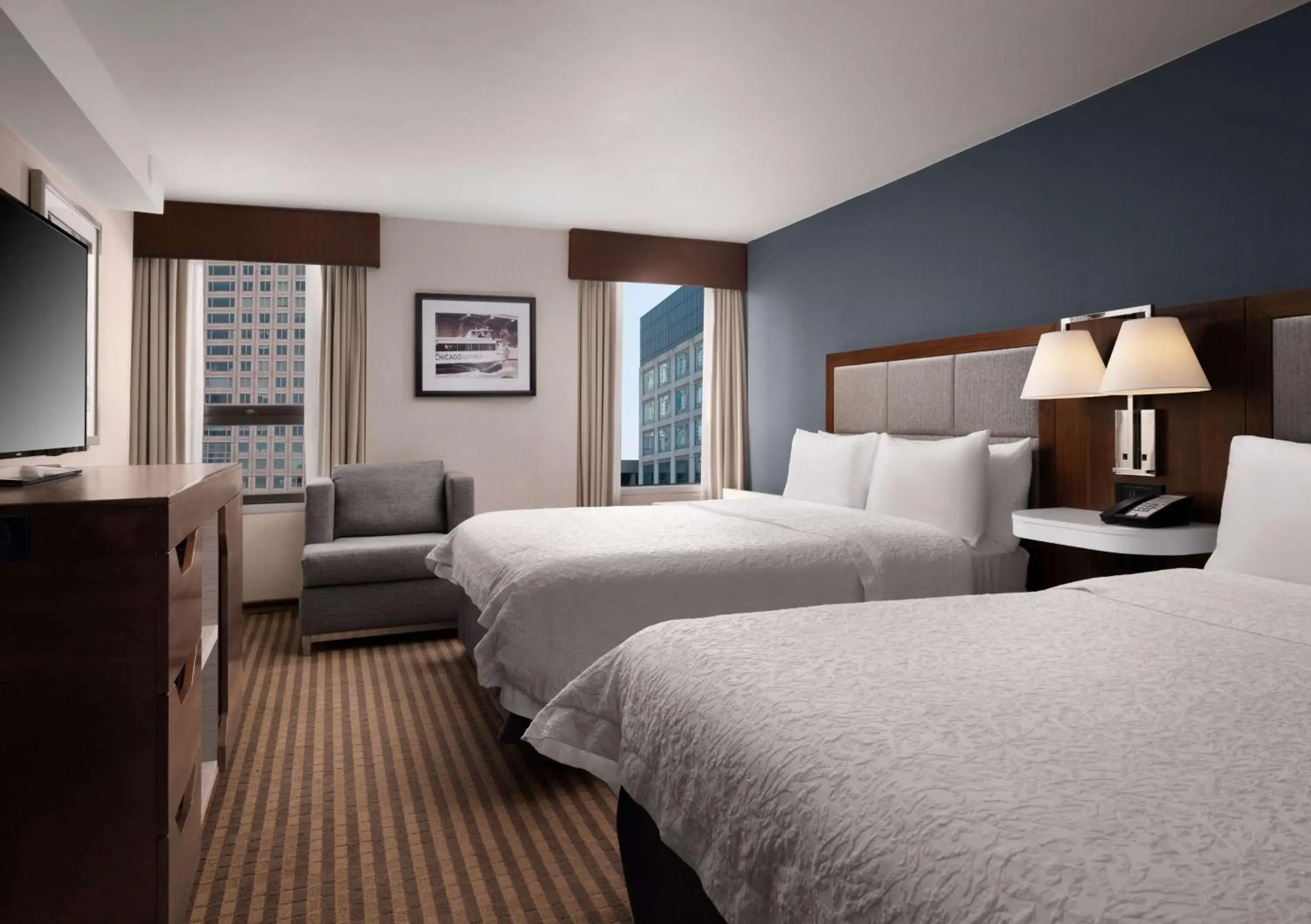 Queen Room with Two Queen Beds in Hampton Inn Chicago Downtown/Magnificent Mile Queen Room with Two Queen Beds in Hampton Inn Chicago Downtown/Magnificent Mile