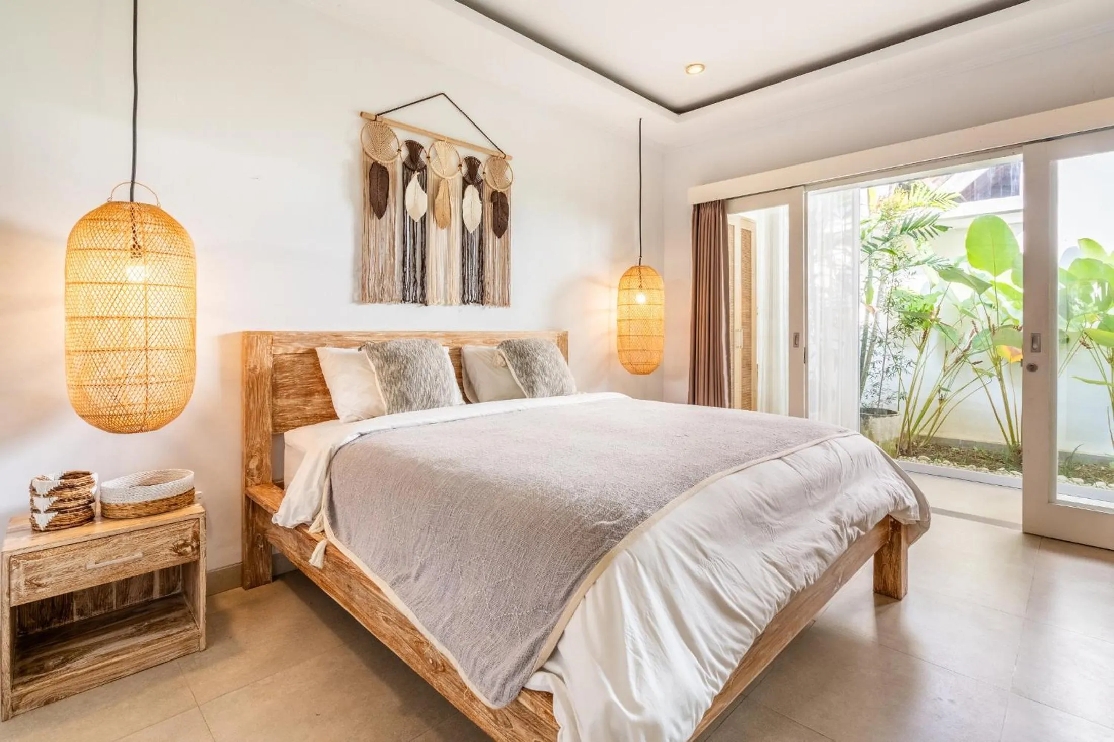 Bed in Jungle Amaranth Villa Canggu - Exclusive 3BR Retreat with Pool, Modern Amenities and Top Location