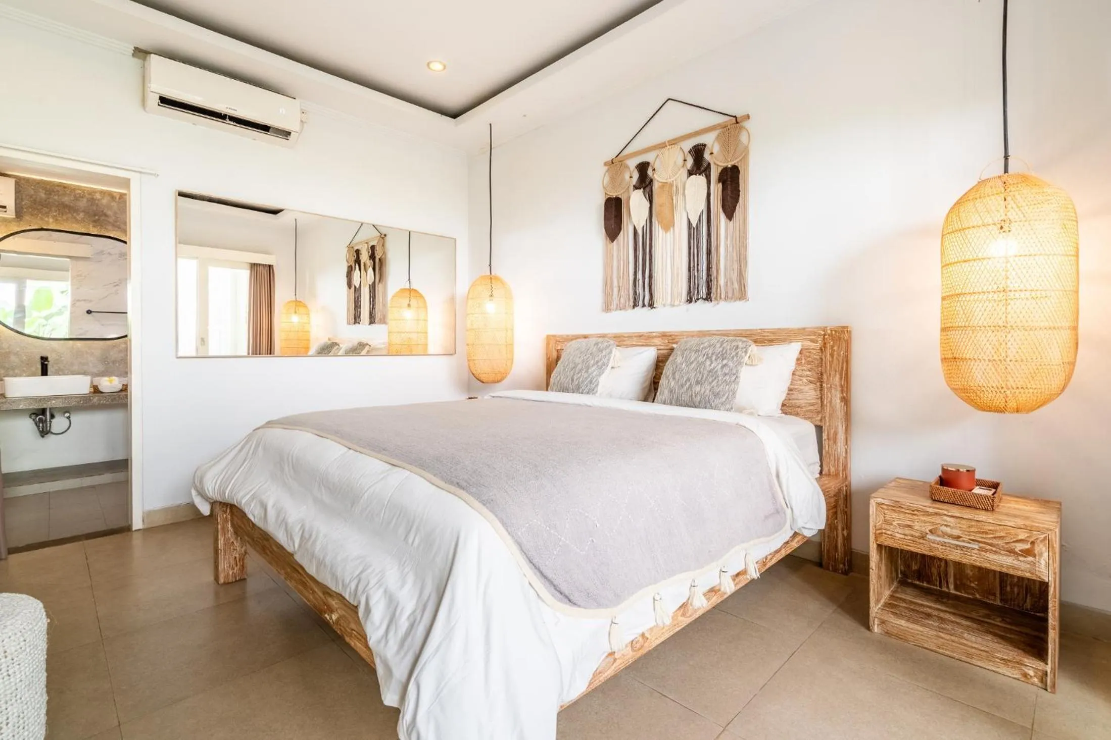 Bed in Jungle Amaranth Villa Canggu - Exclusive 3BR Retreat with Pool, Modern Amenities and Top Location