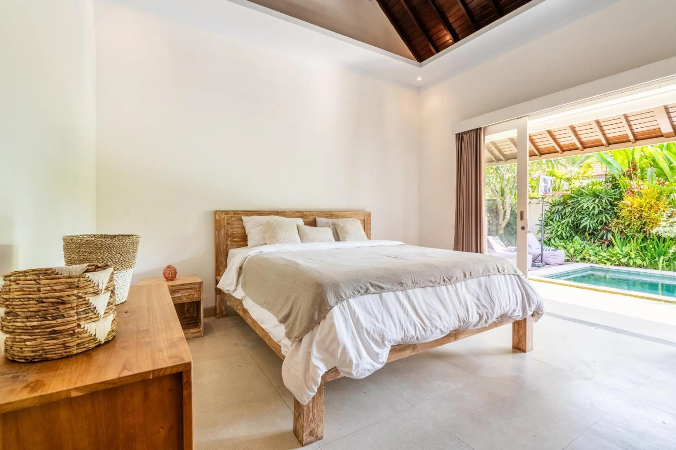 Bed in Jungle Amaranth Villa Canggu - Exclusive 3BR Retreat with Pool, Modern Amenities and Top Location
