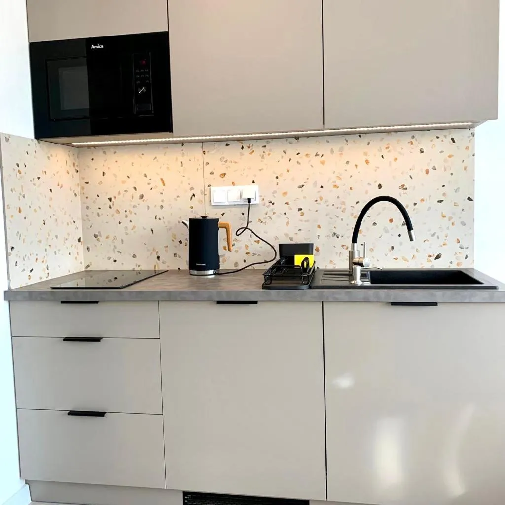 Kitchen or kitchenette in Platon Residence Apartments