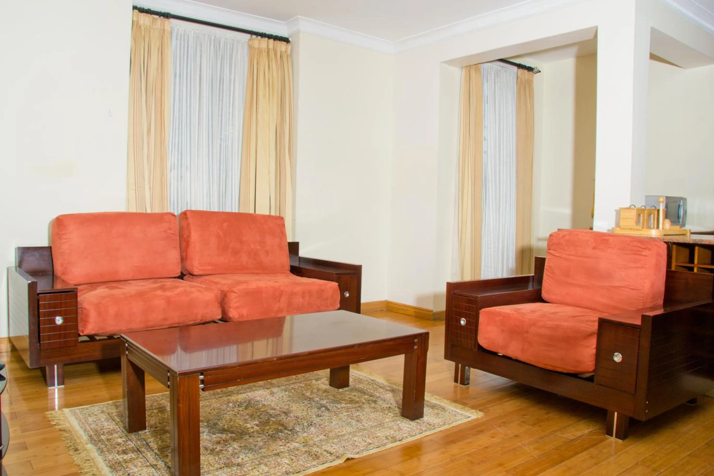 Living room in Natural Oak Apartments