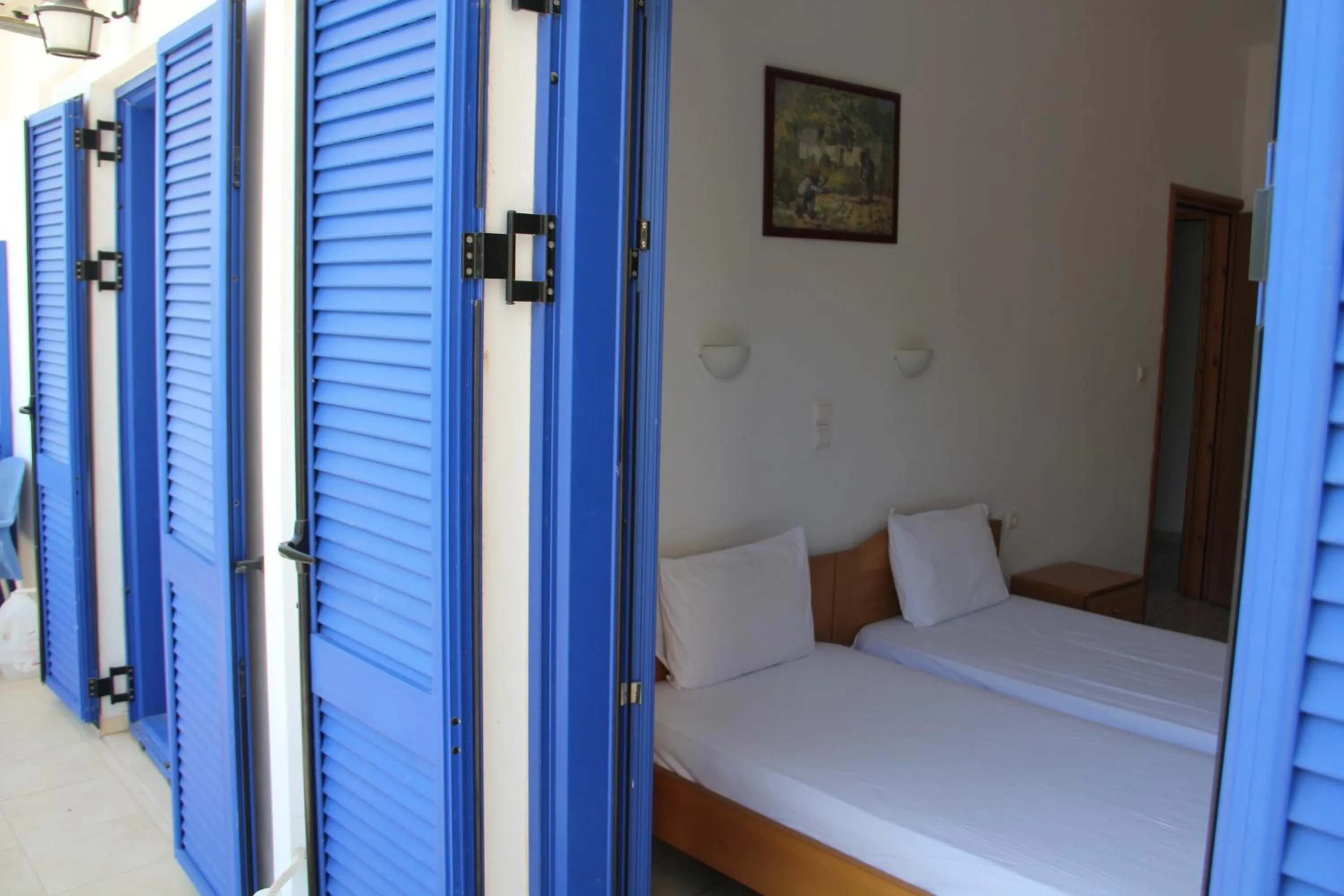 Balcony/Terrace, Bed in Hotel Stavris