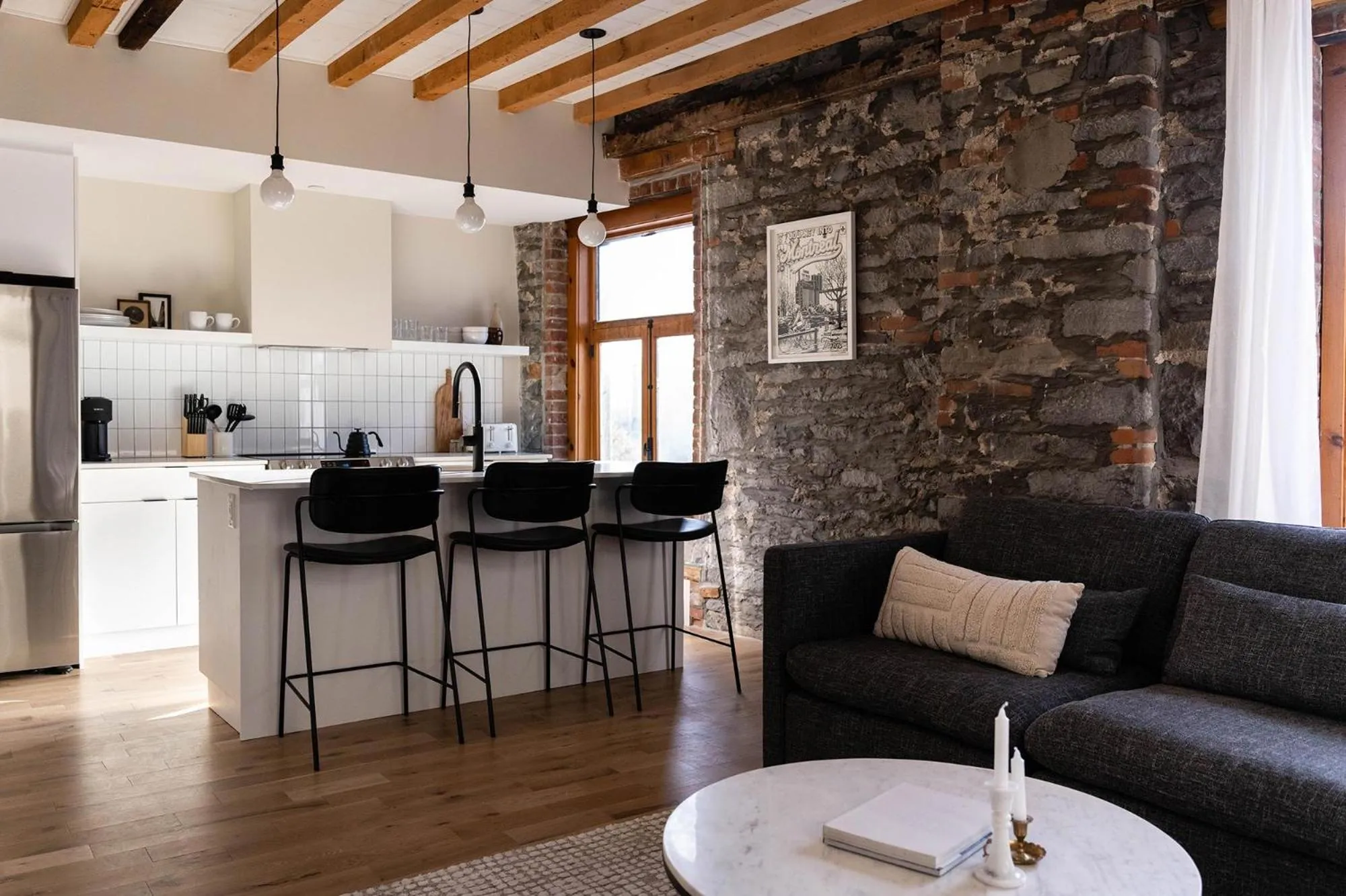 Kitchen or kitchenette in Maison Place Royale by Luxury In Transit