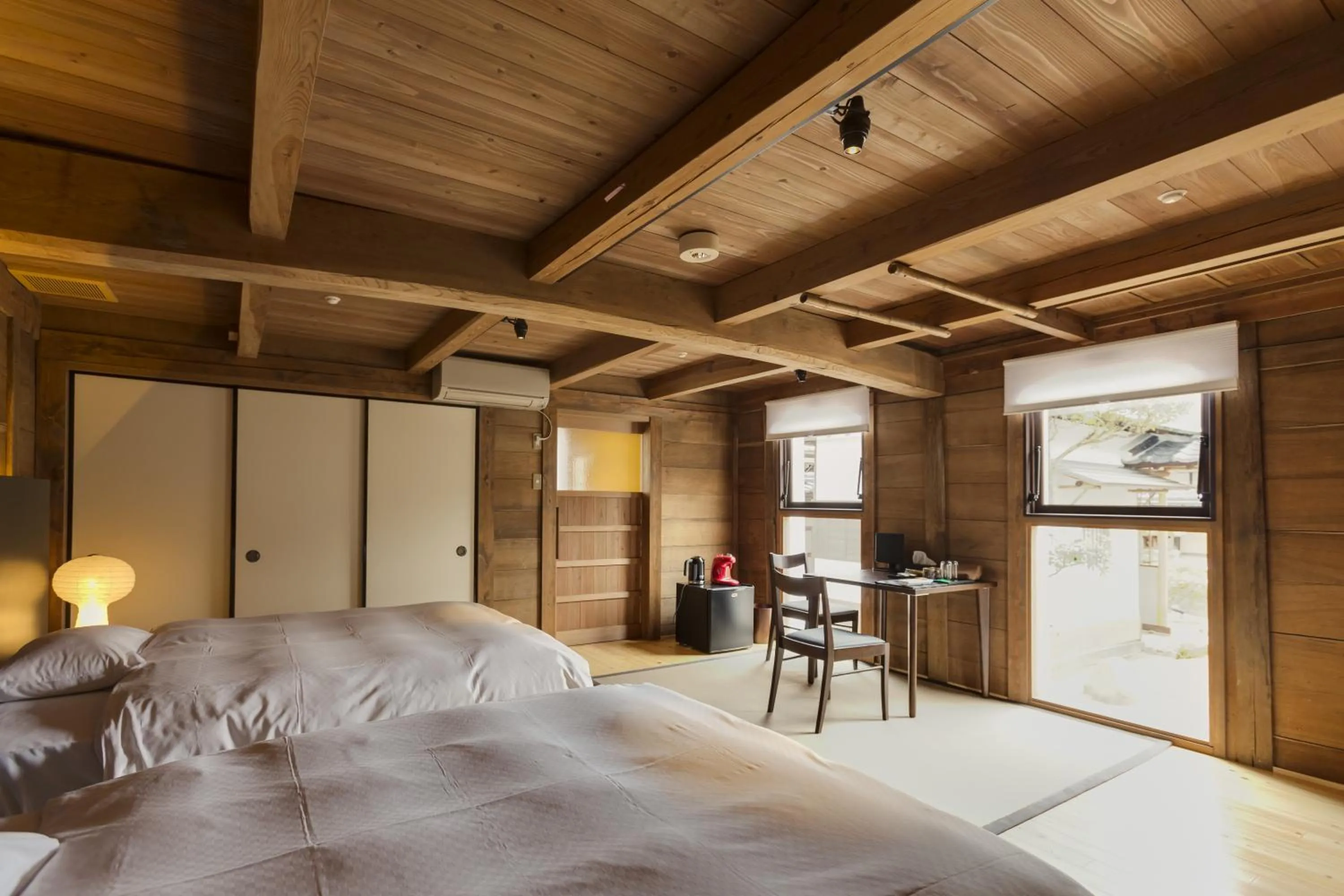 Photo of the whole room, Bed in EN Takeda Castle Town Hotel