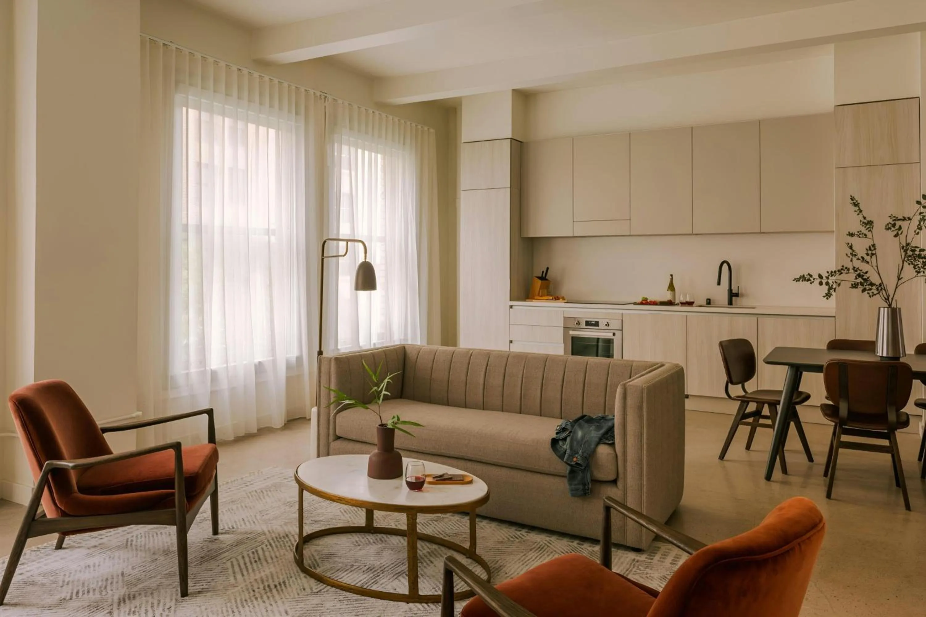 Living room in Sonder by Marriott Bonvoy The Craftsman Apartments Downtown LA