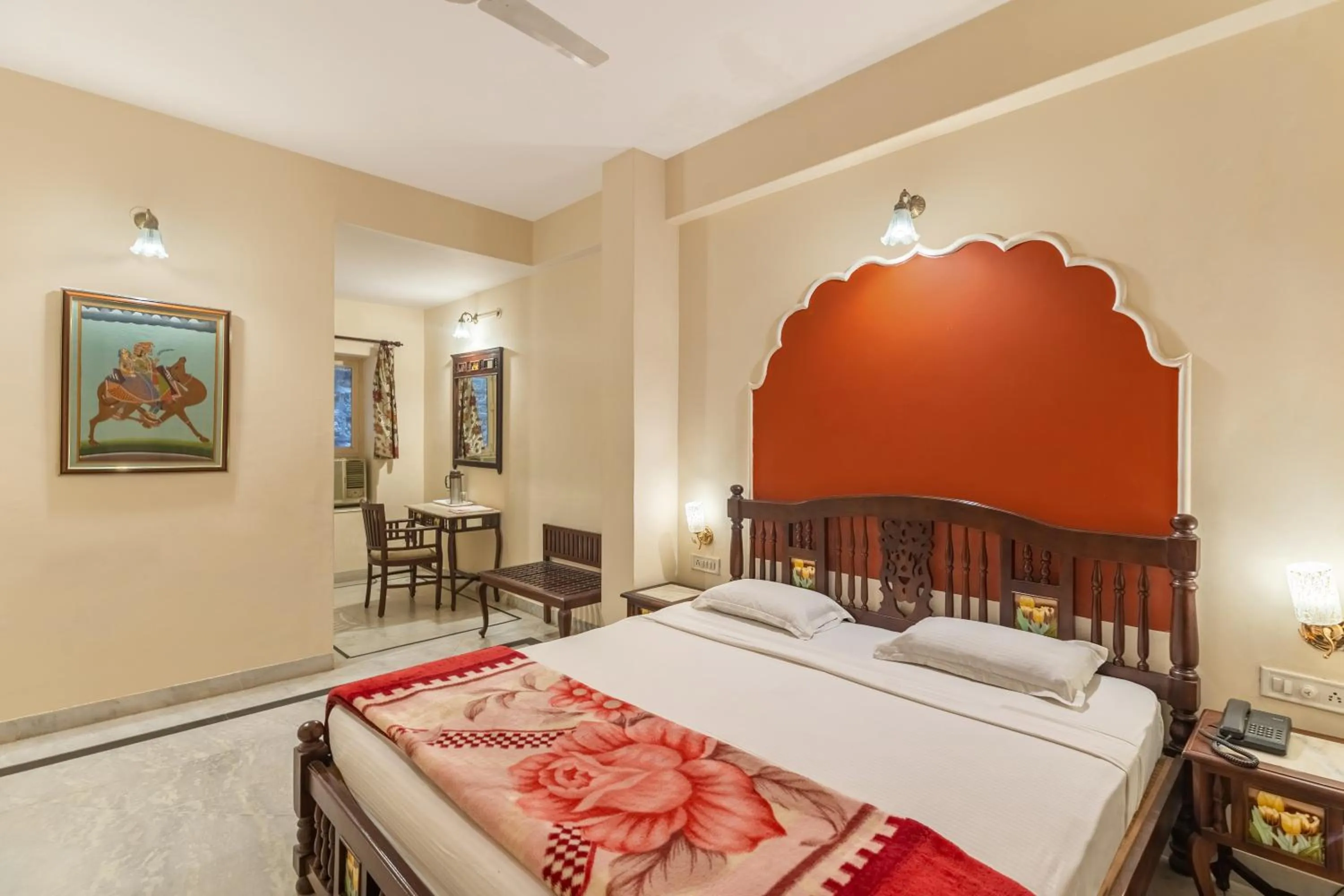 Photo of the whole room, Bed in WelcomHeritage Kalyan Bhawan Hotel