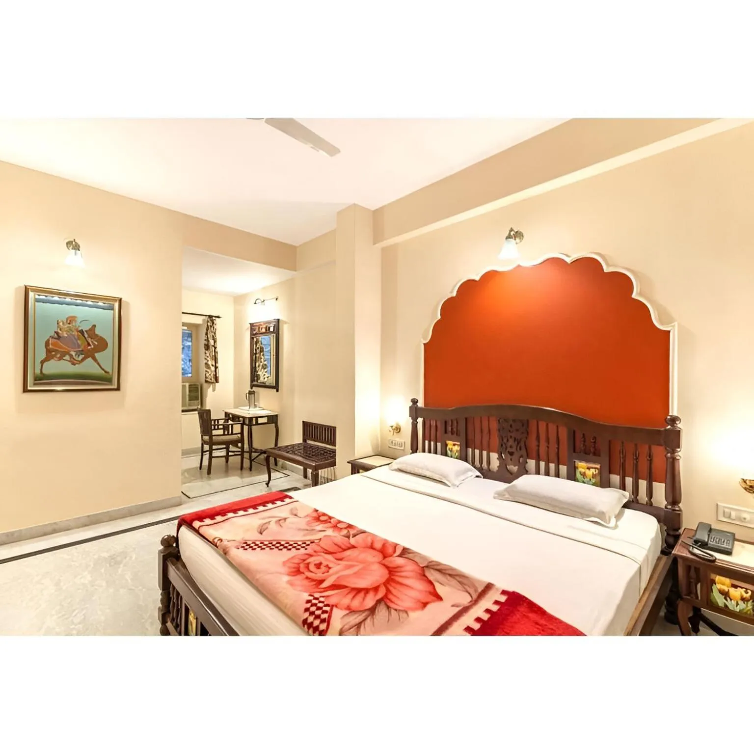 Photo of the whole room, Bed in WelcomHeritage Kalyan Bhawan Hotel