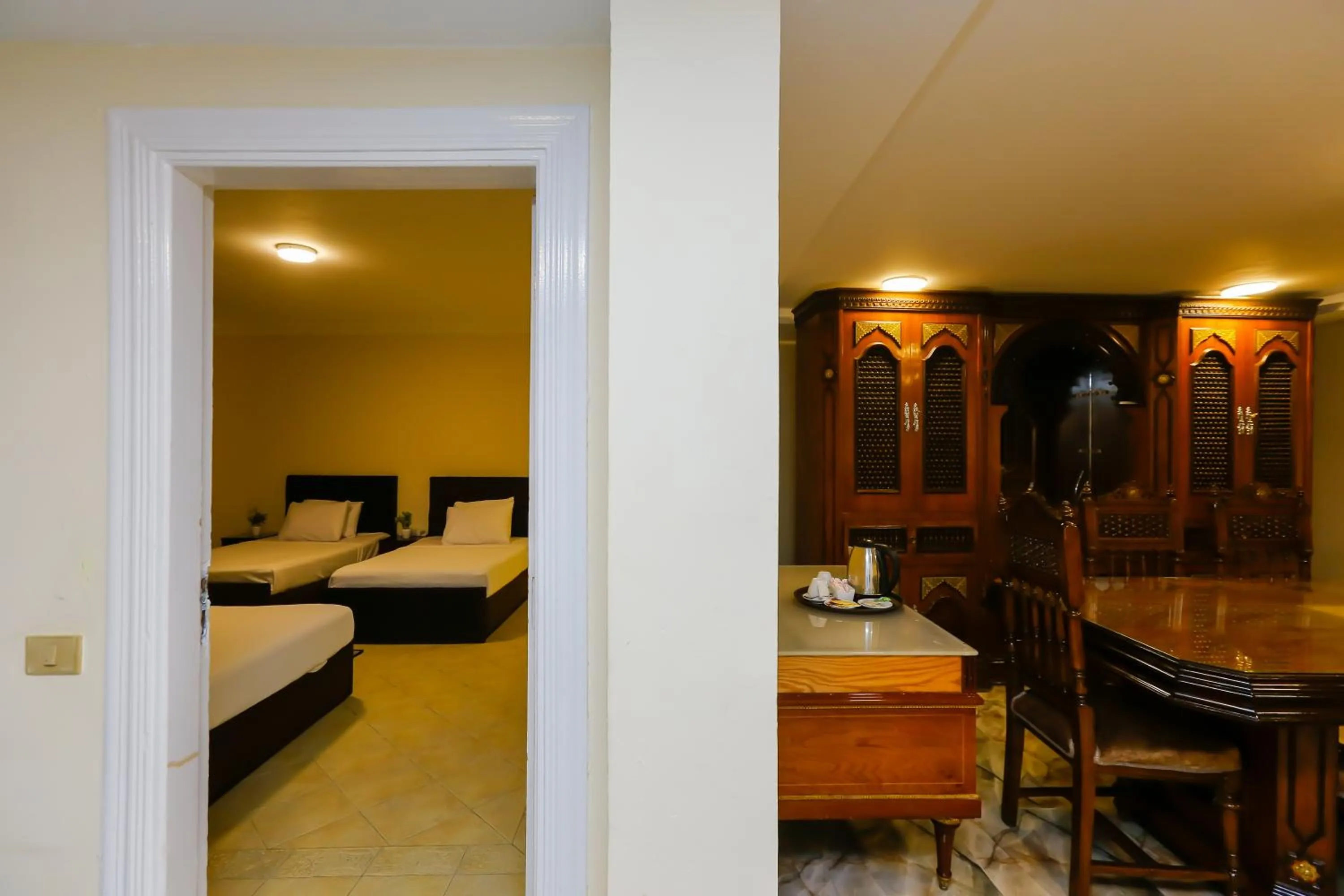 Bed in Turquoise Pyramids palace