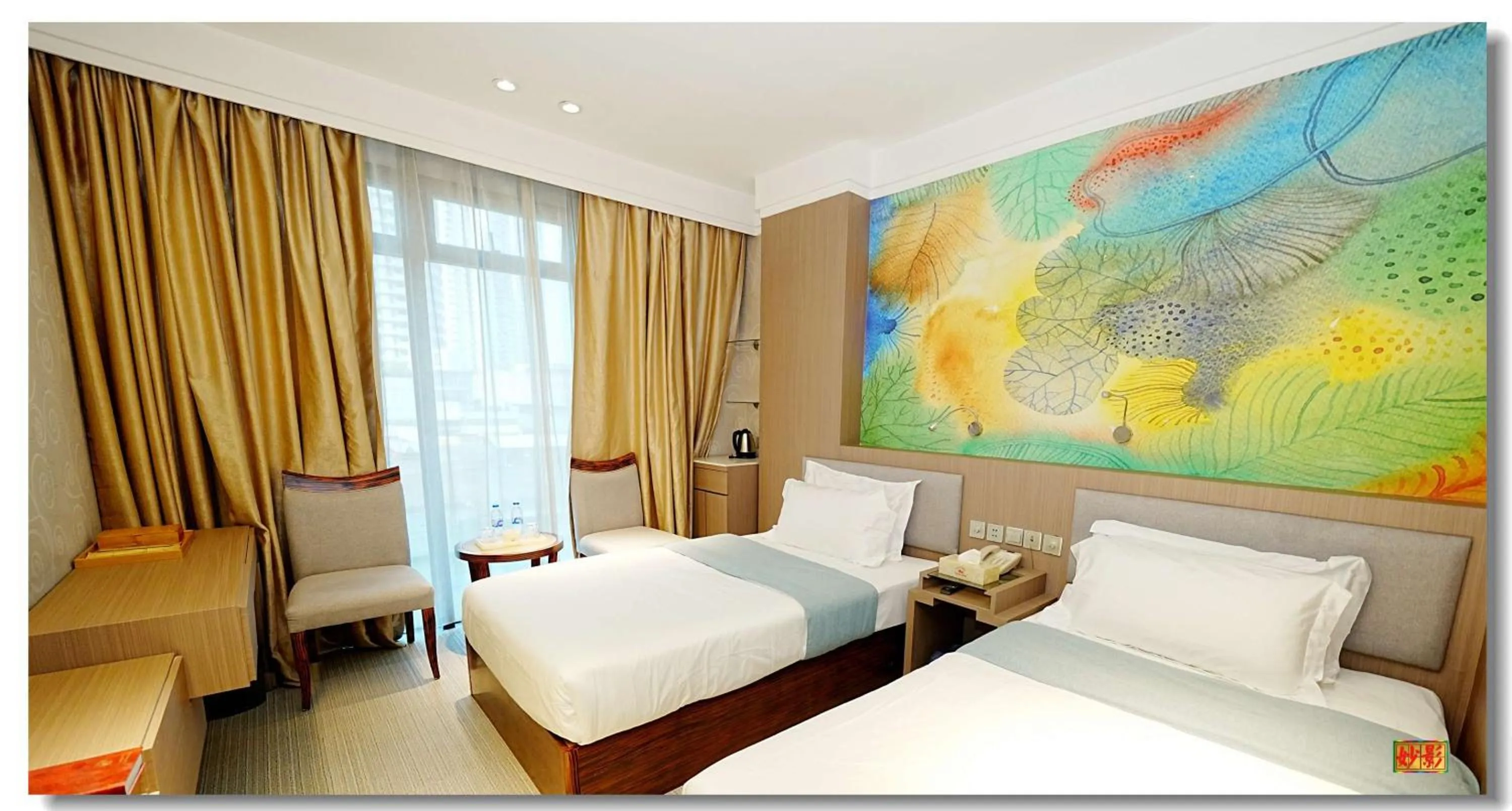 Bed in pristinehotel