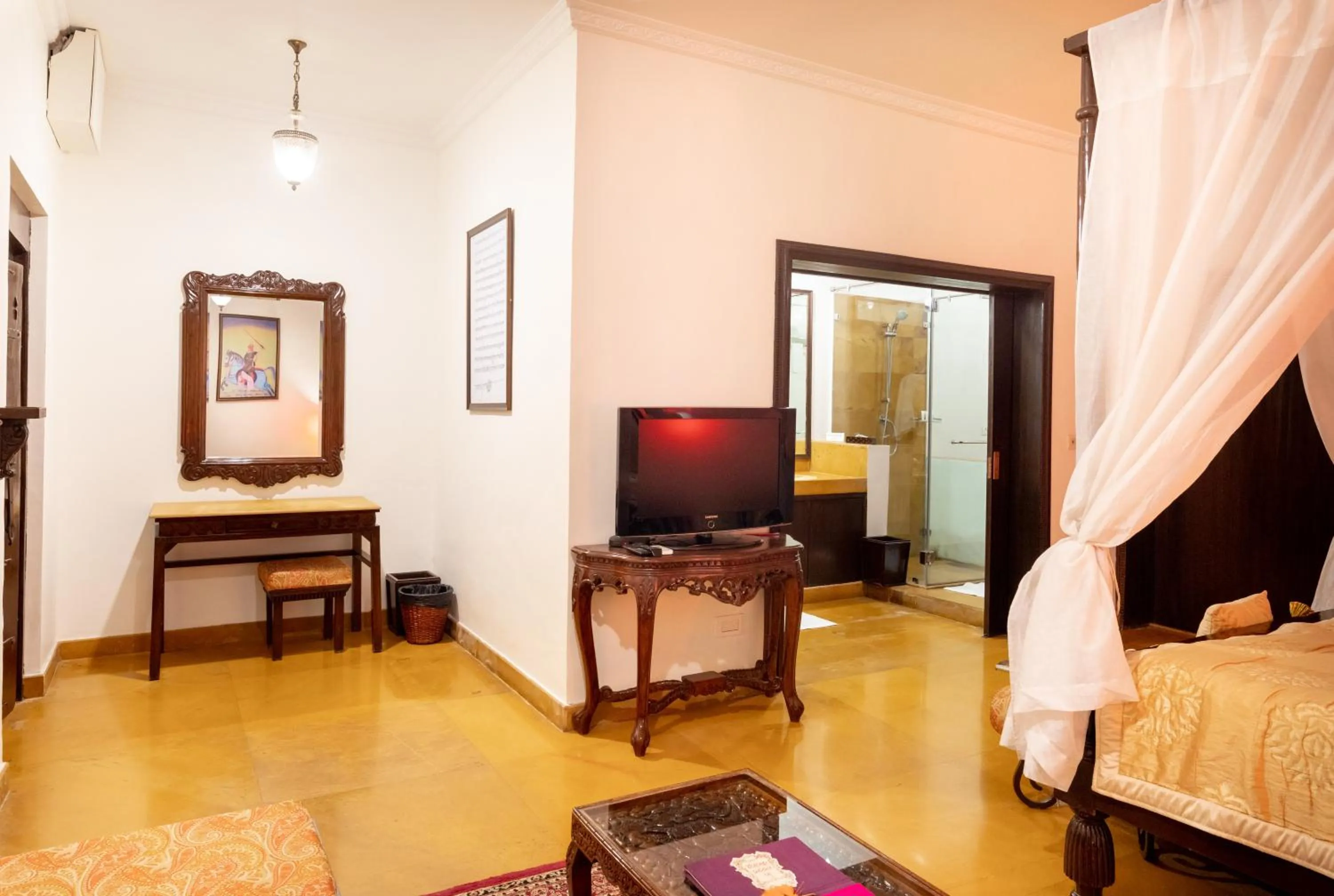 Communal lounge/ TV room, Bed in Fort JadhavGADH -A GADH Heritage Hotel