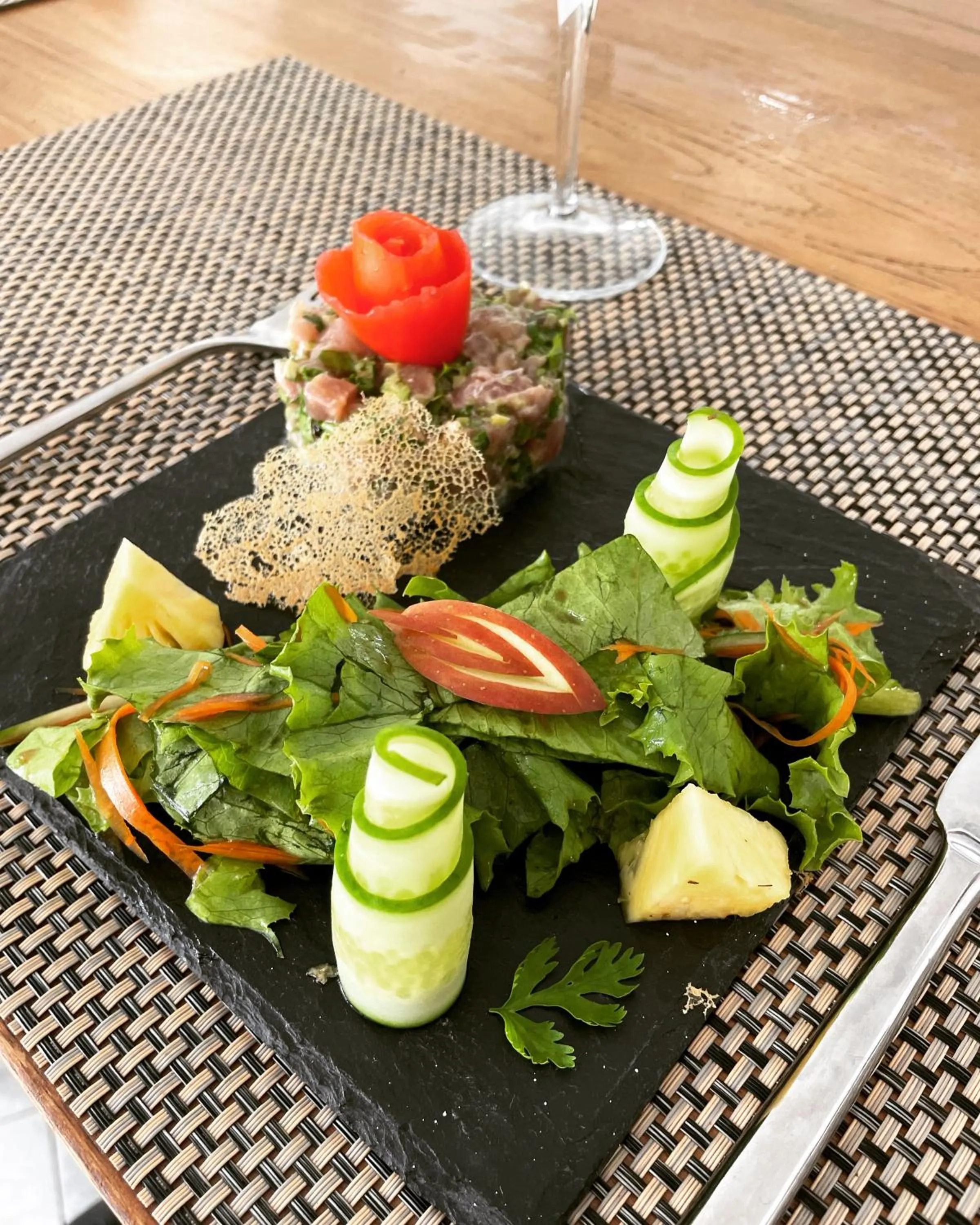 Dinner in Cosy Guest House Sous le Badamier