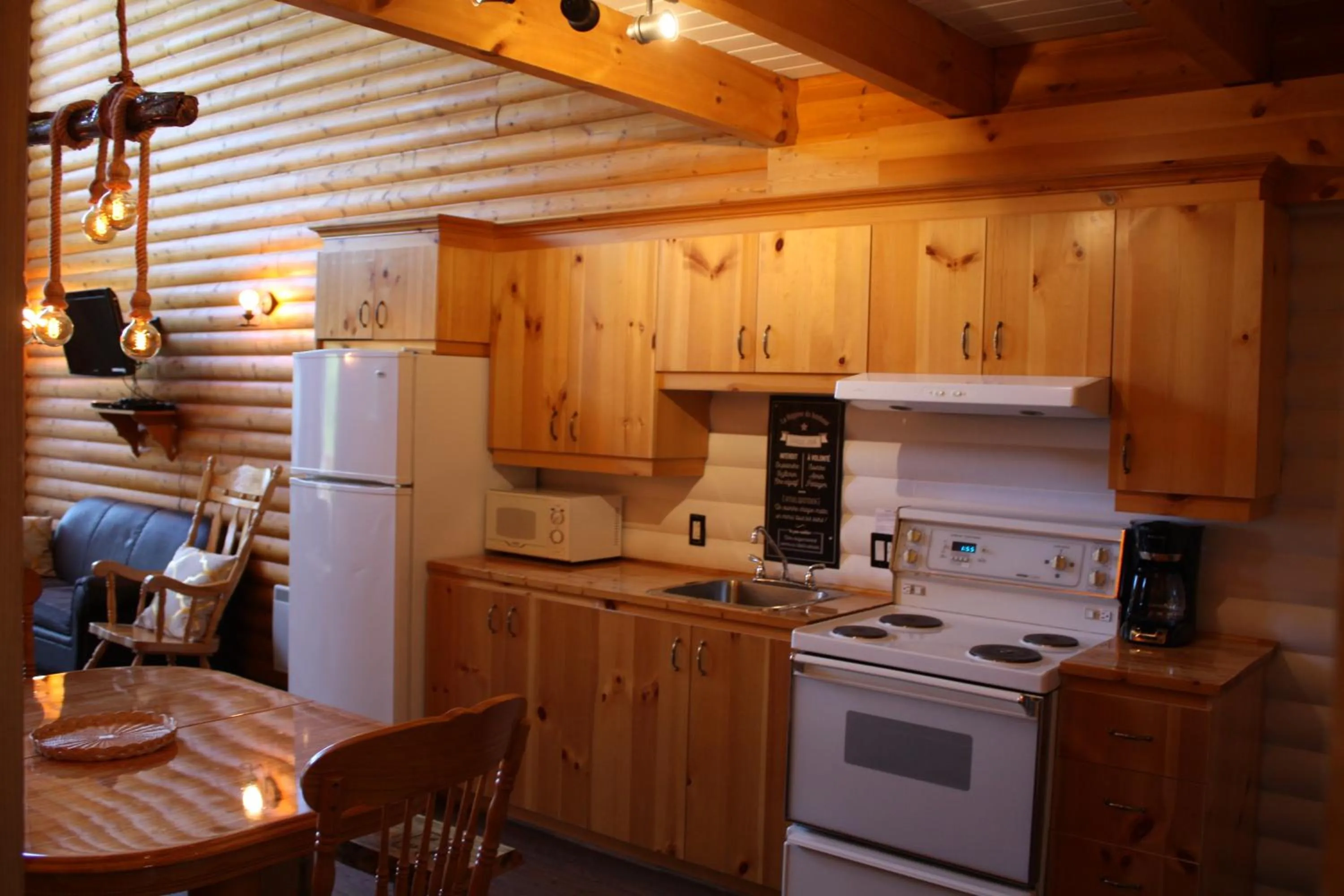 Kitchen or kitchenette in Chalets et Spa Lac Saint-Jean