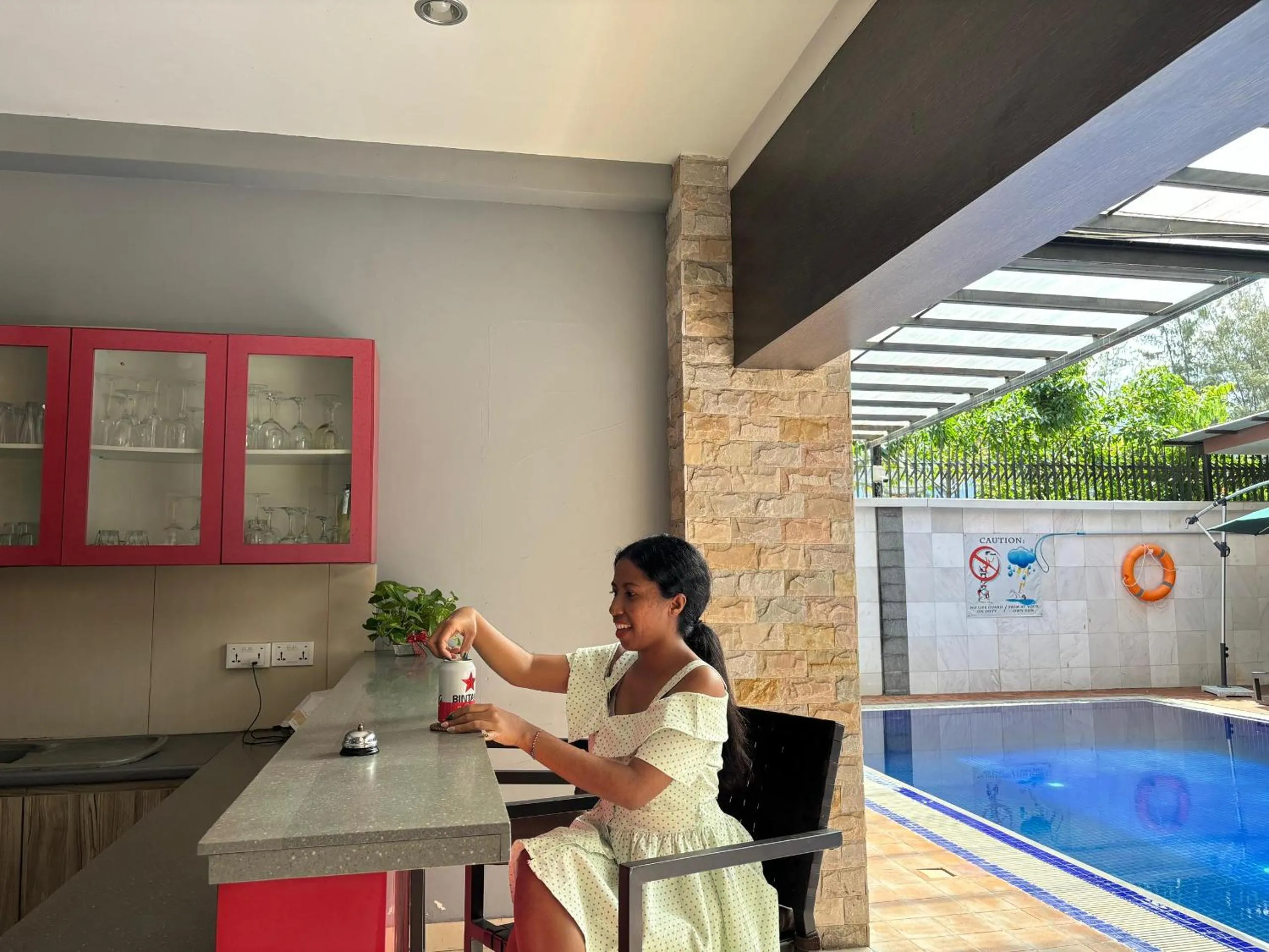 Pool view in Palm Beach Hotel Dili