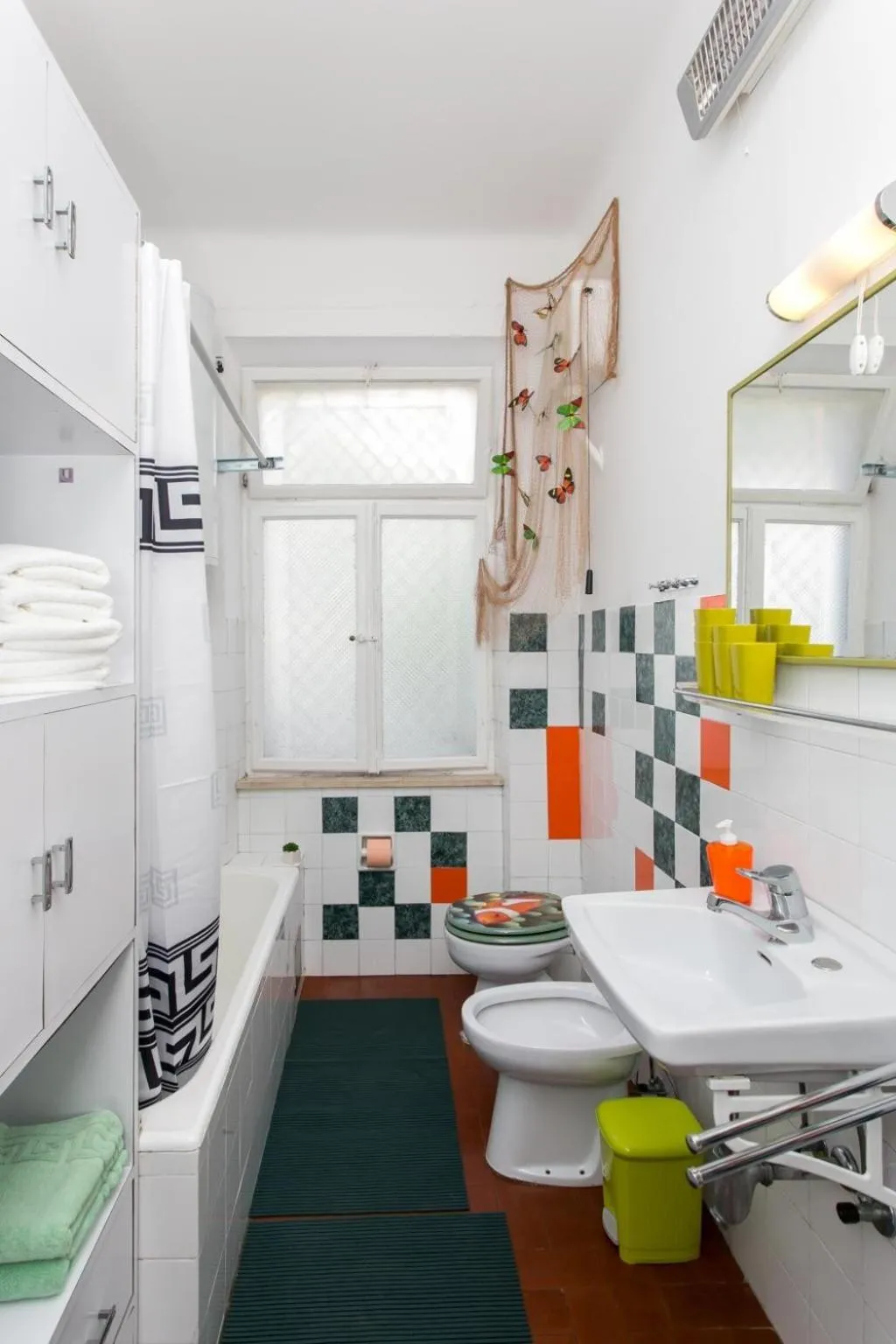 Bathroom in Apartment Blue & Green