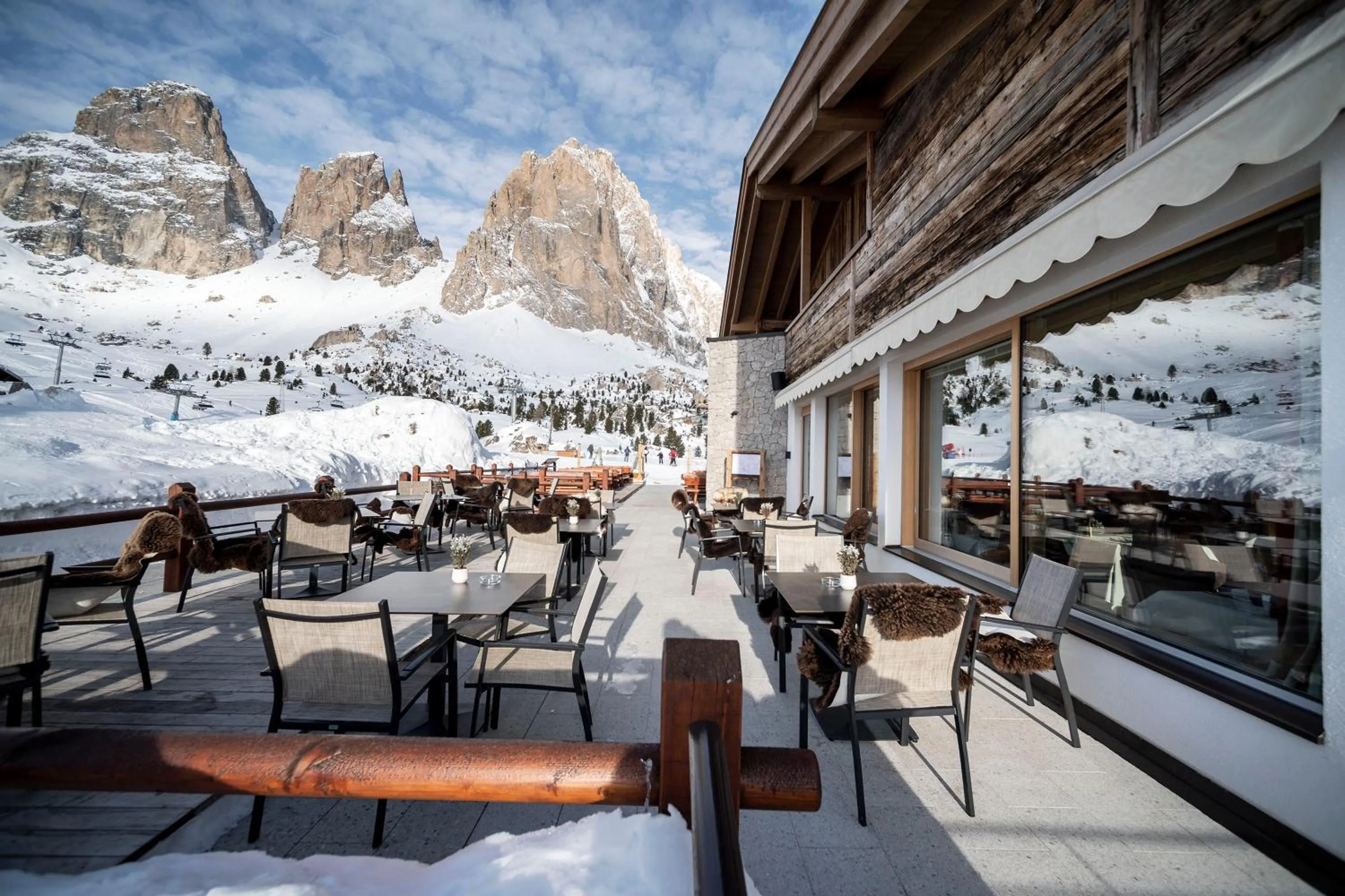 Property building in Passo Sella Dolomiti Mountain Resort