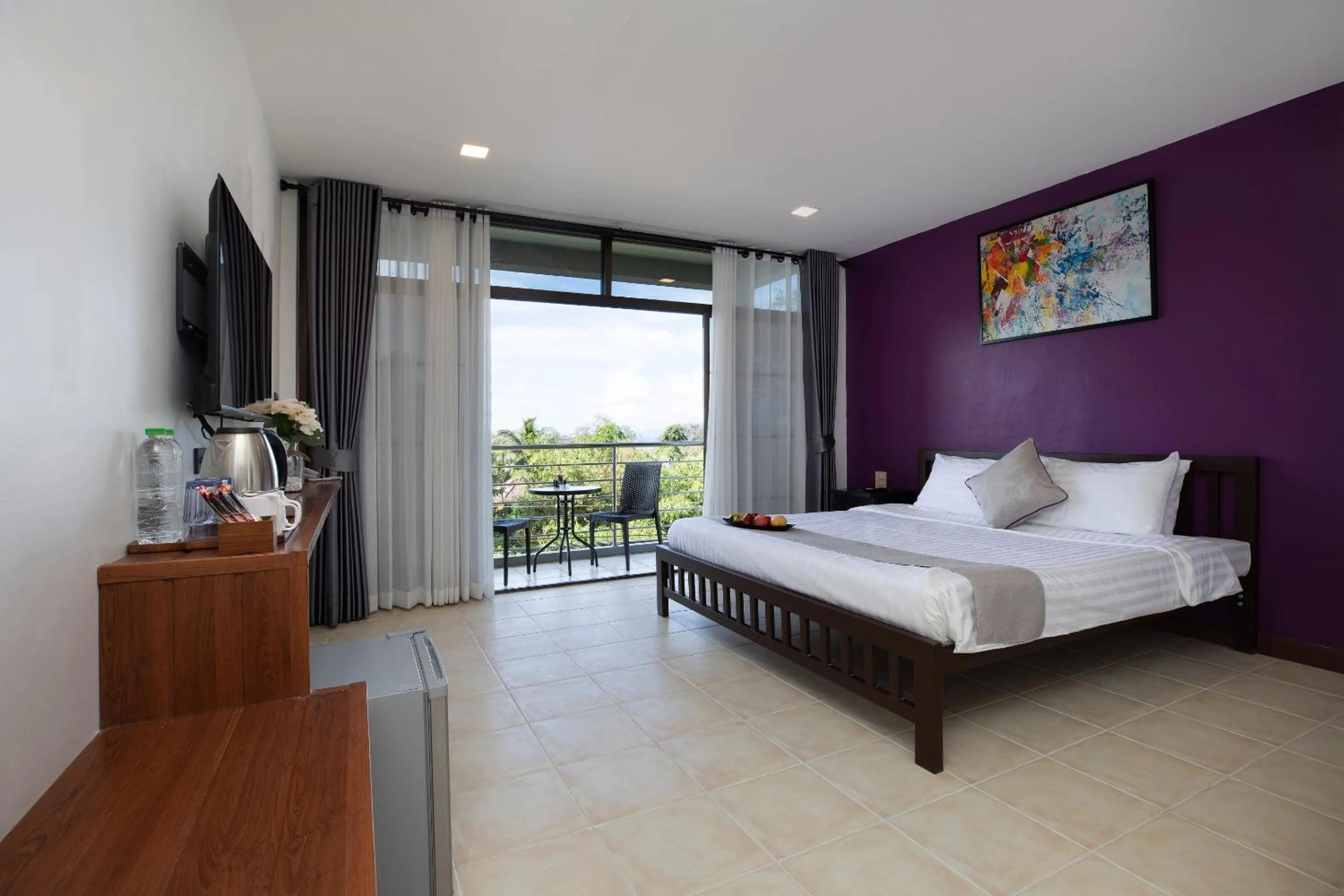 View (from property/room), Bed in Aspira Resort Klong Muang Krabi