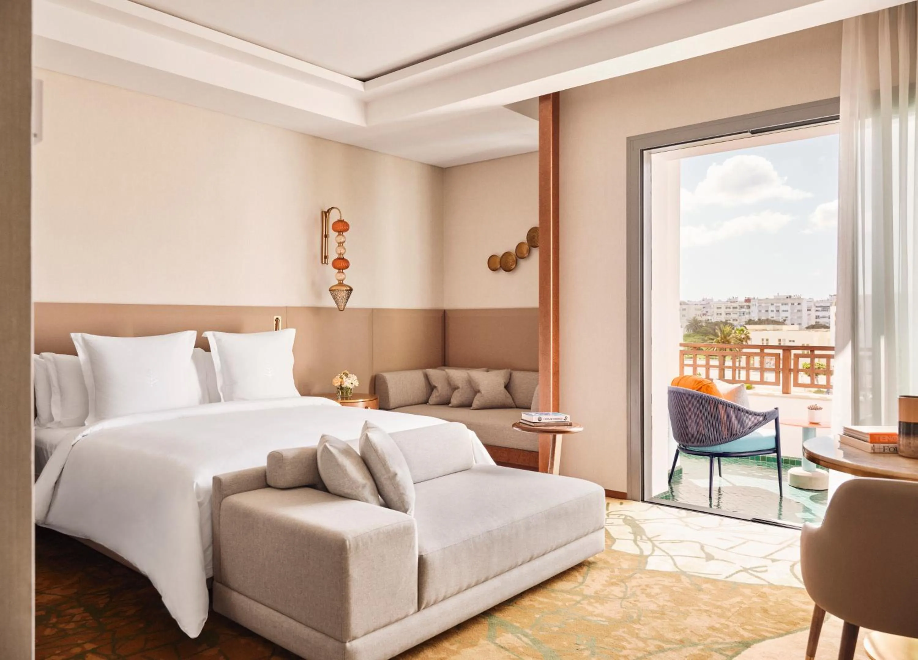 View (from property/room), Bed in Four Seasons Hotel Rabat at Kasr Al Bahr