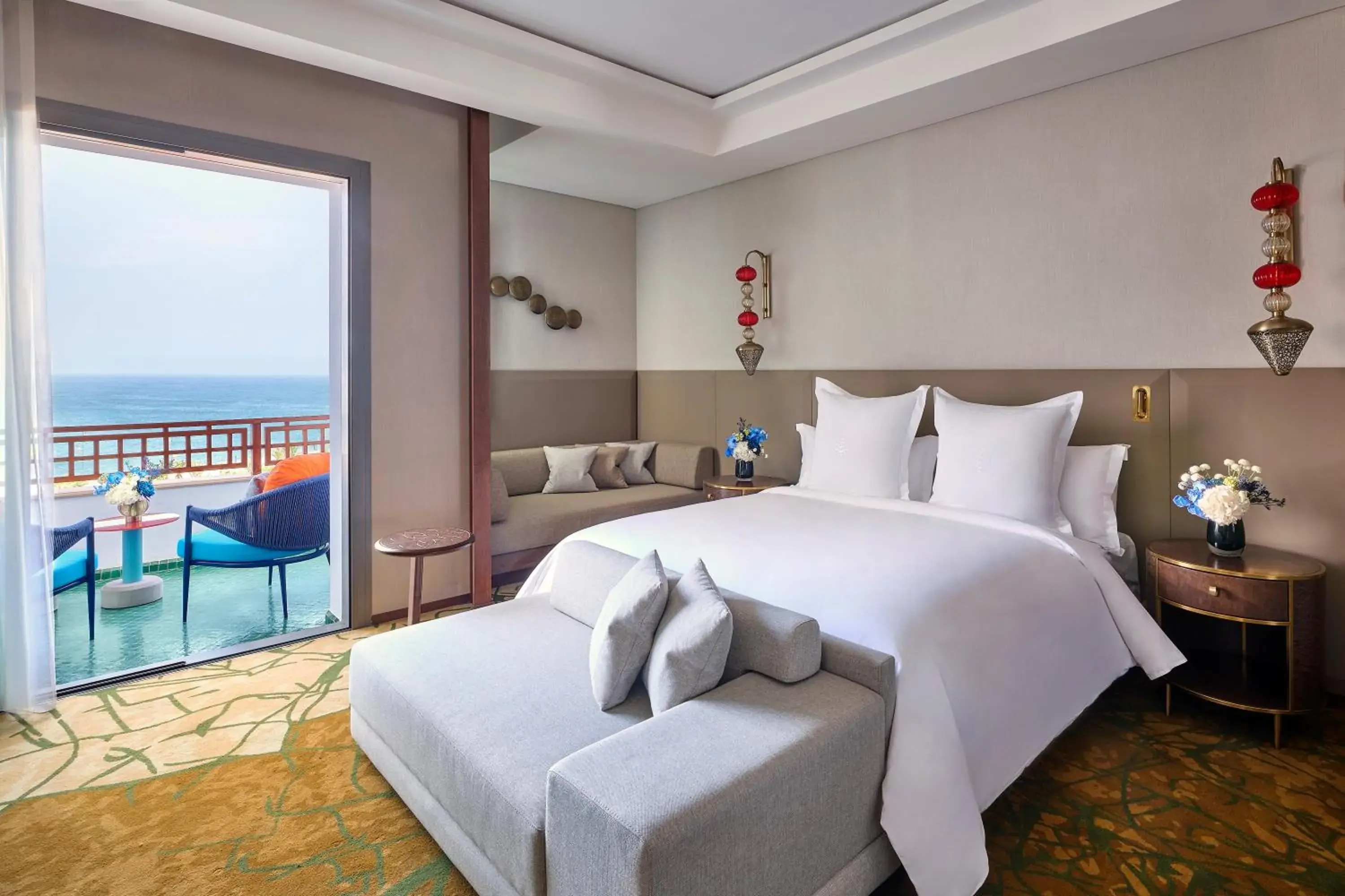 Bed in Four Seasons Hotel Rabat at Kasr Al Bahr Bed in Four Seasons Hotel Rabat at Kasr Al Bahr