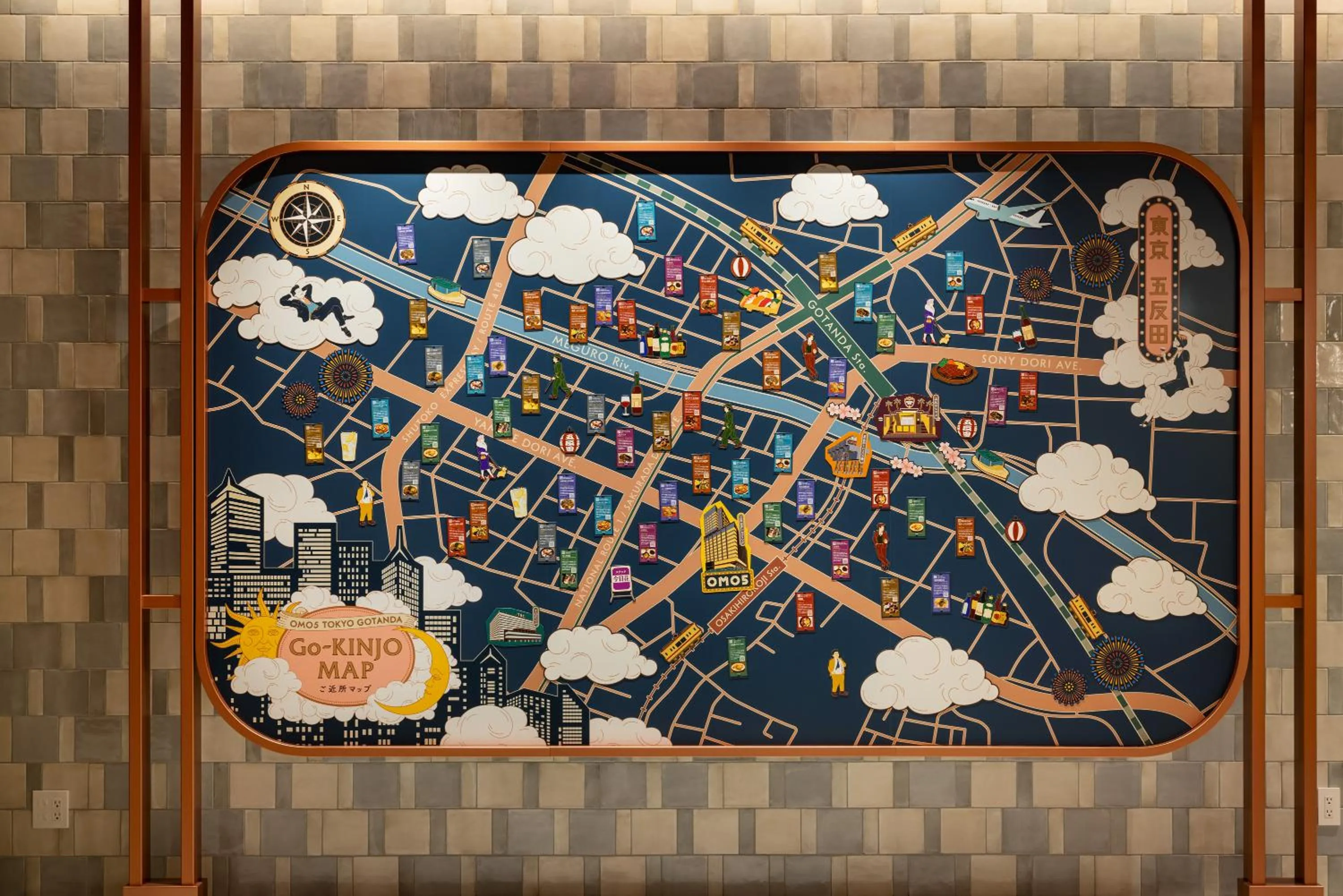 Decorative detail in OMO5 Tokyo Gotanda by Hoshino Resorts