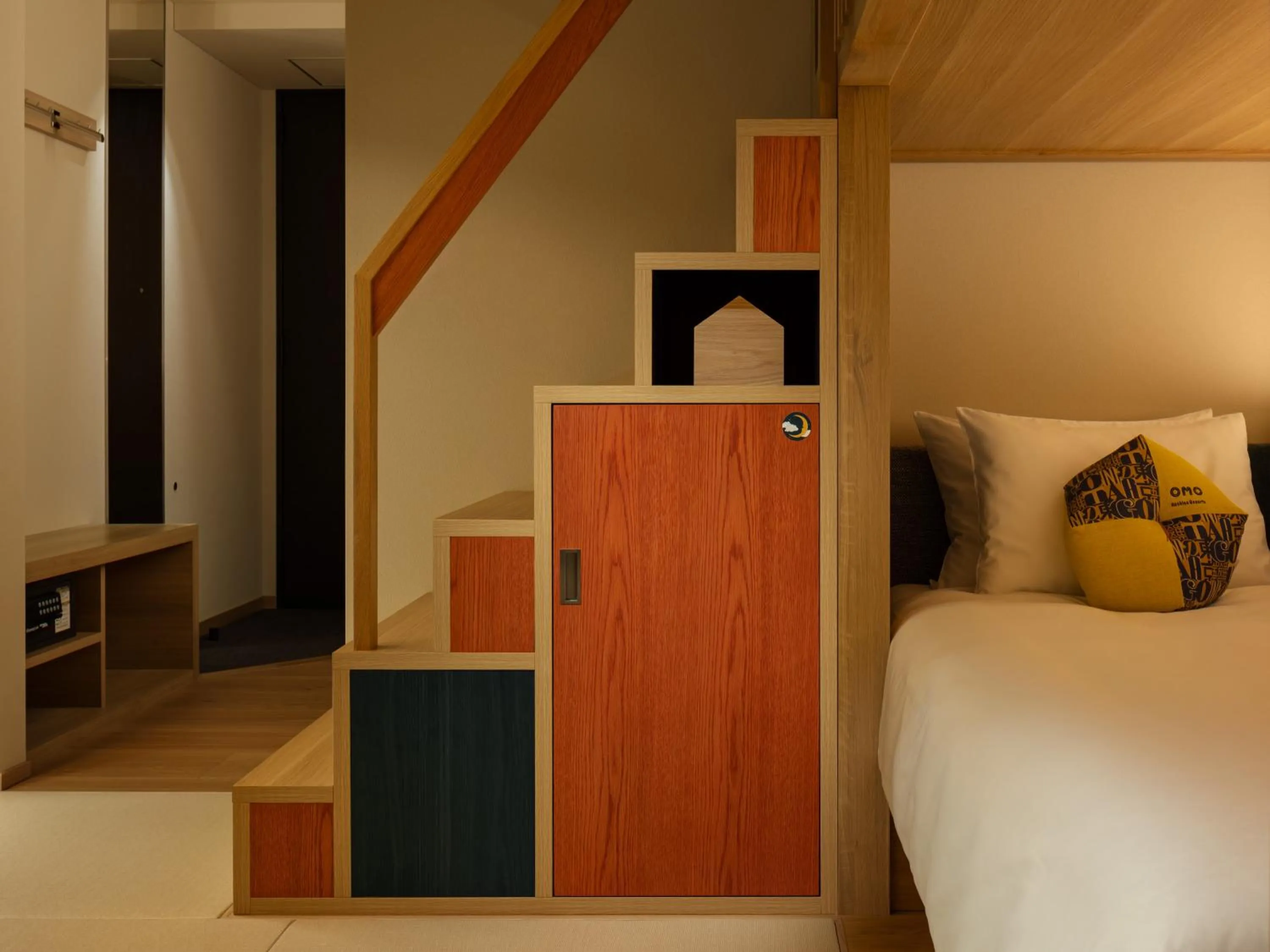 Decorative detail, Bed in OMO5 Tokyo Gotanda by Hoshino Resorts