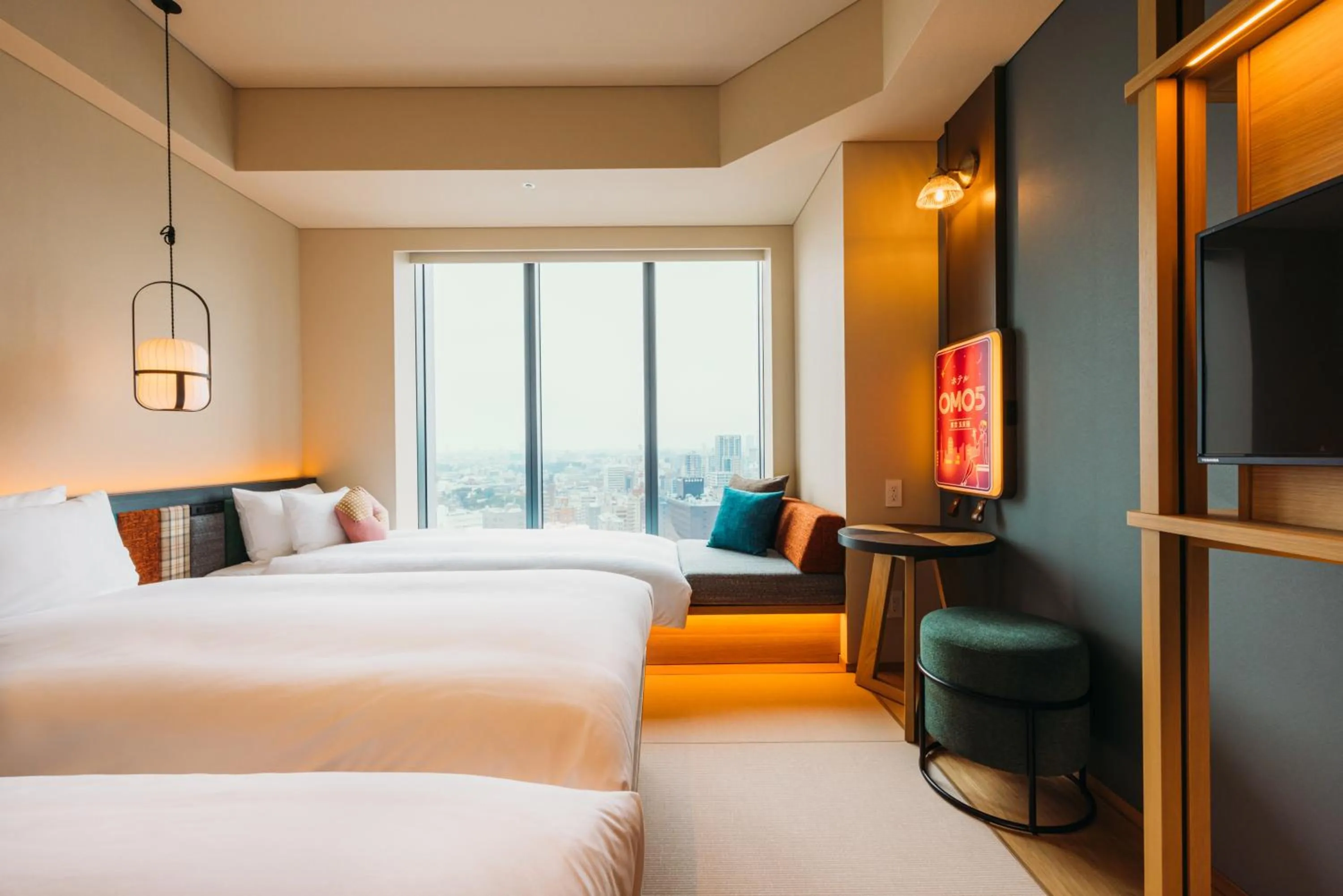 TV and multimedia, Bed in OMO5 Tokyo Gotanda by Hoshino Resorts