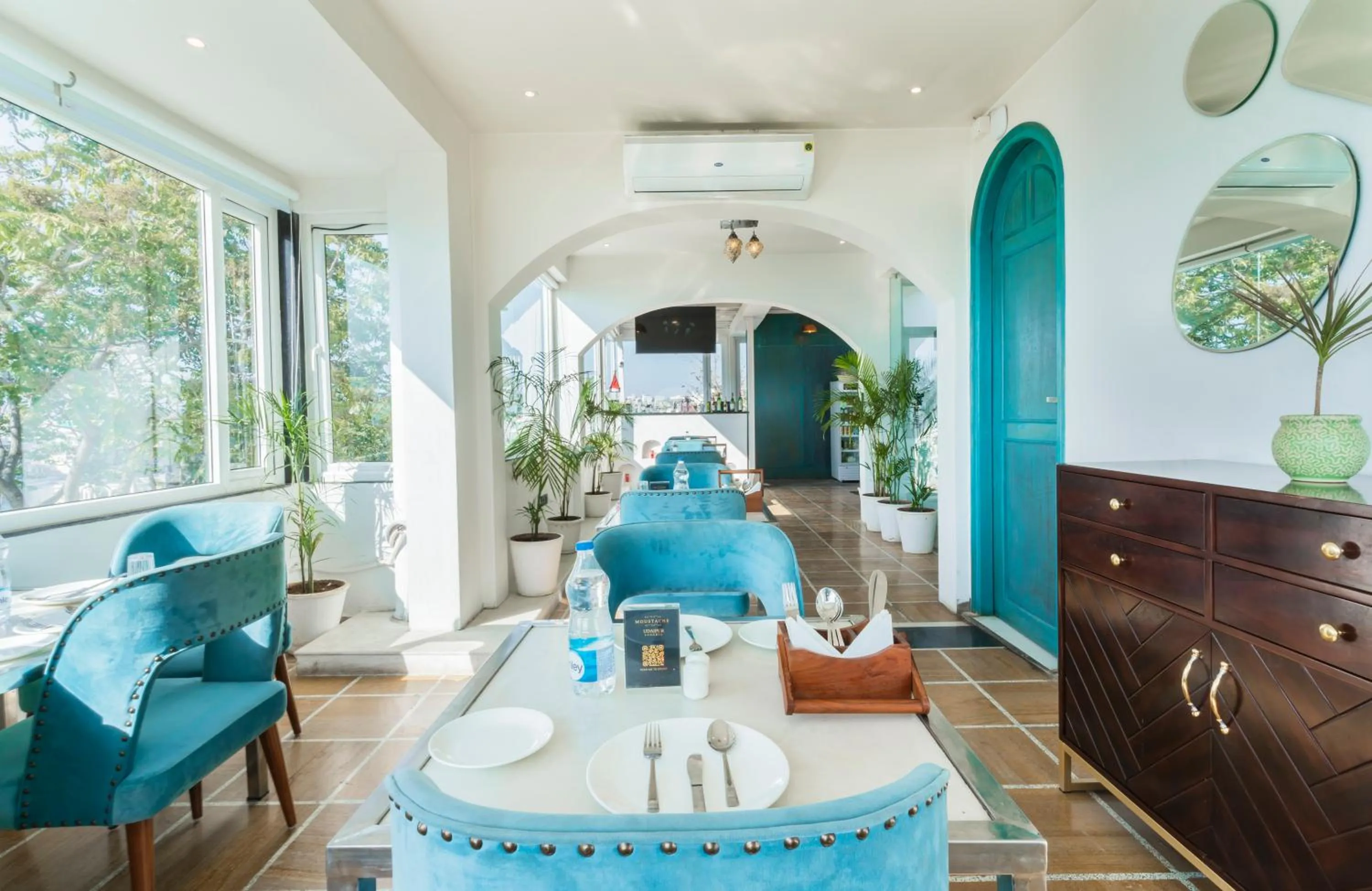 Seating area in Moustache Udaipur Luxuria