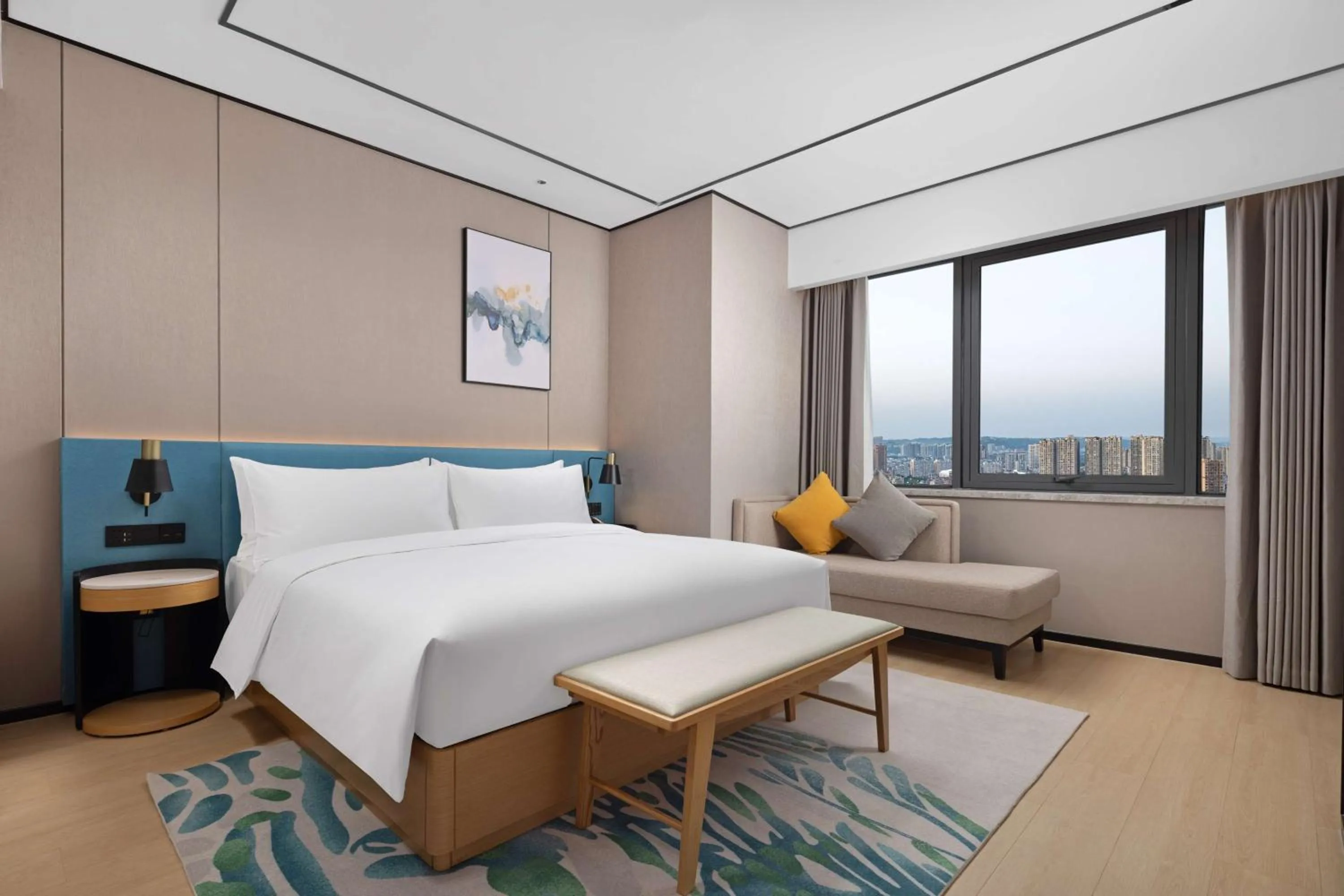 Living room, Bed in Hilton Garden Inn Zigong High-Tech Zone