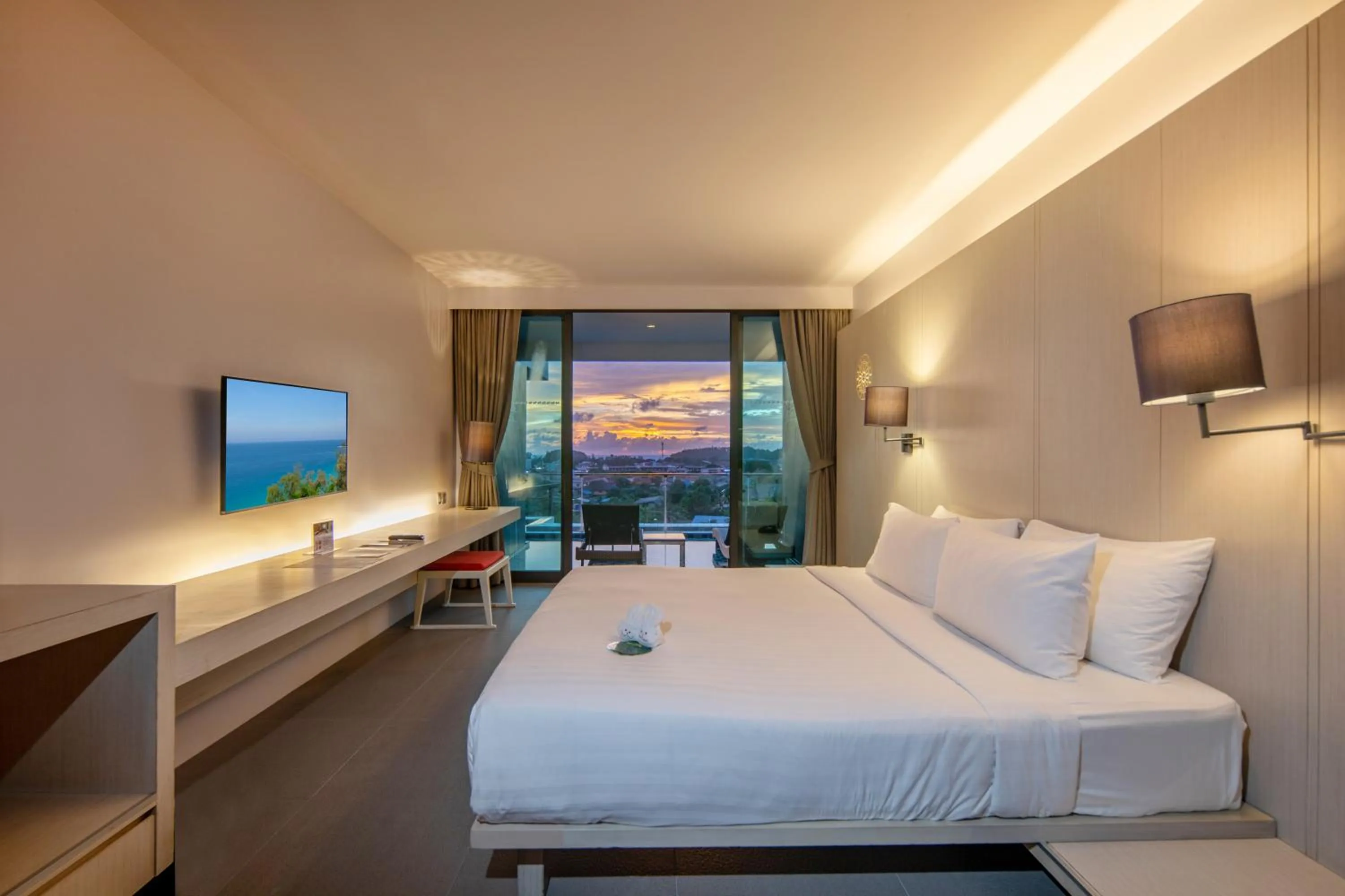 View (from property/room), Bed in The Yama Hotel Phuket