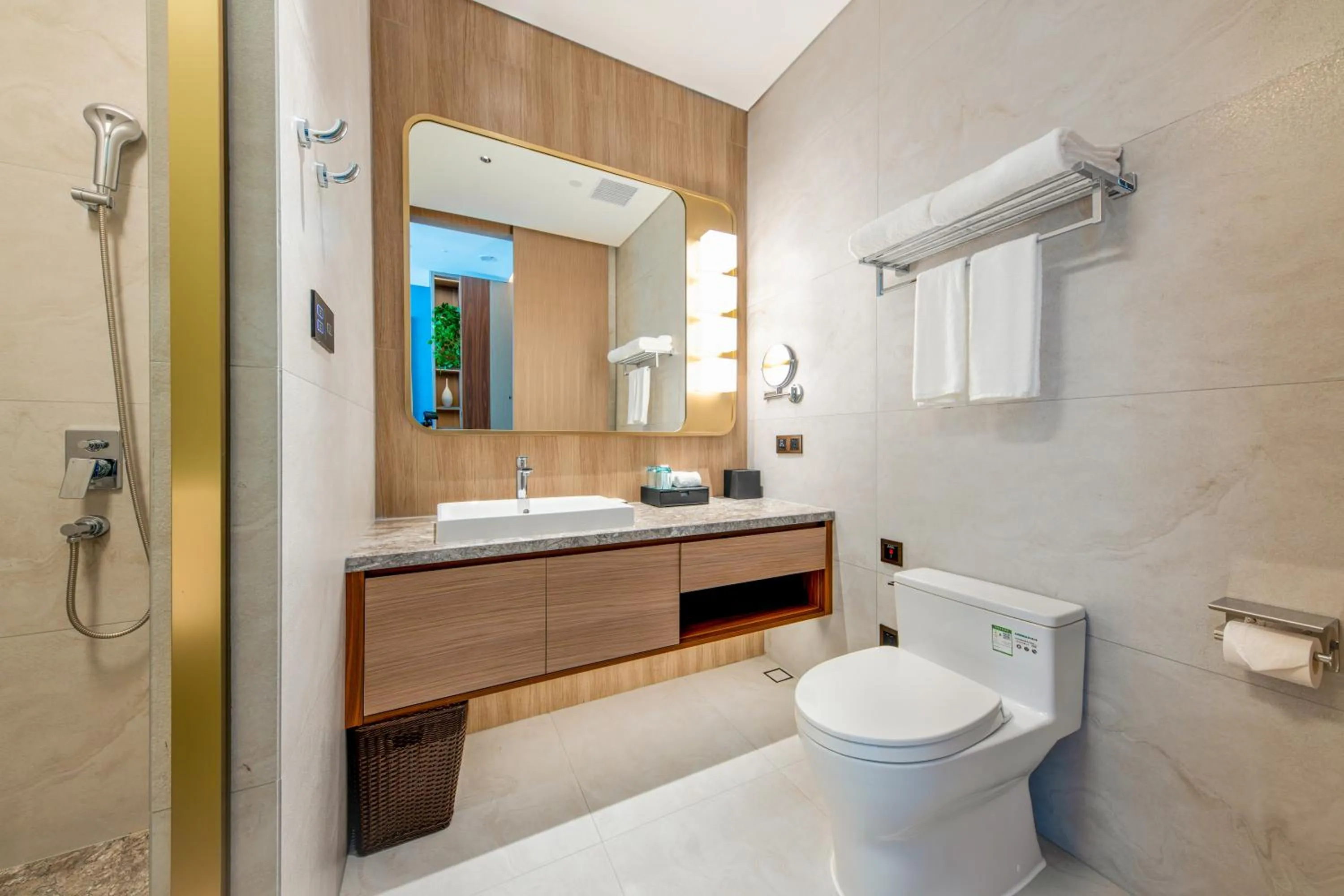 Bathroom in Shan Zhi Ye Serviced Apartment Hotel - Houjie Wanda Plaza Liaoxia Subway Station