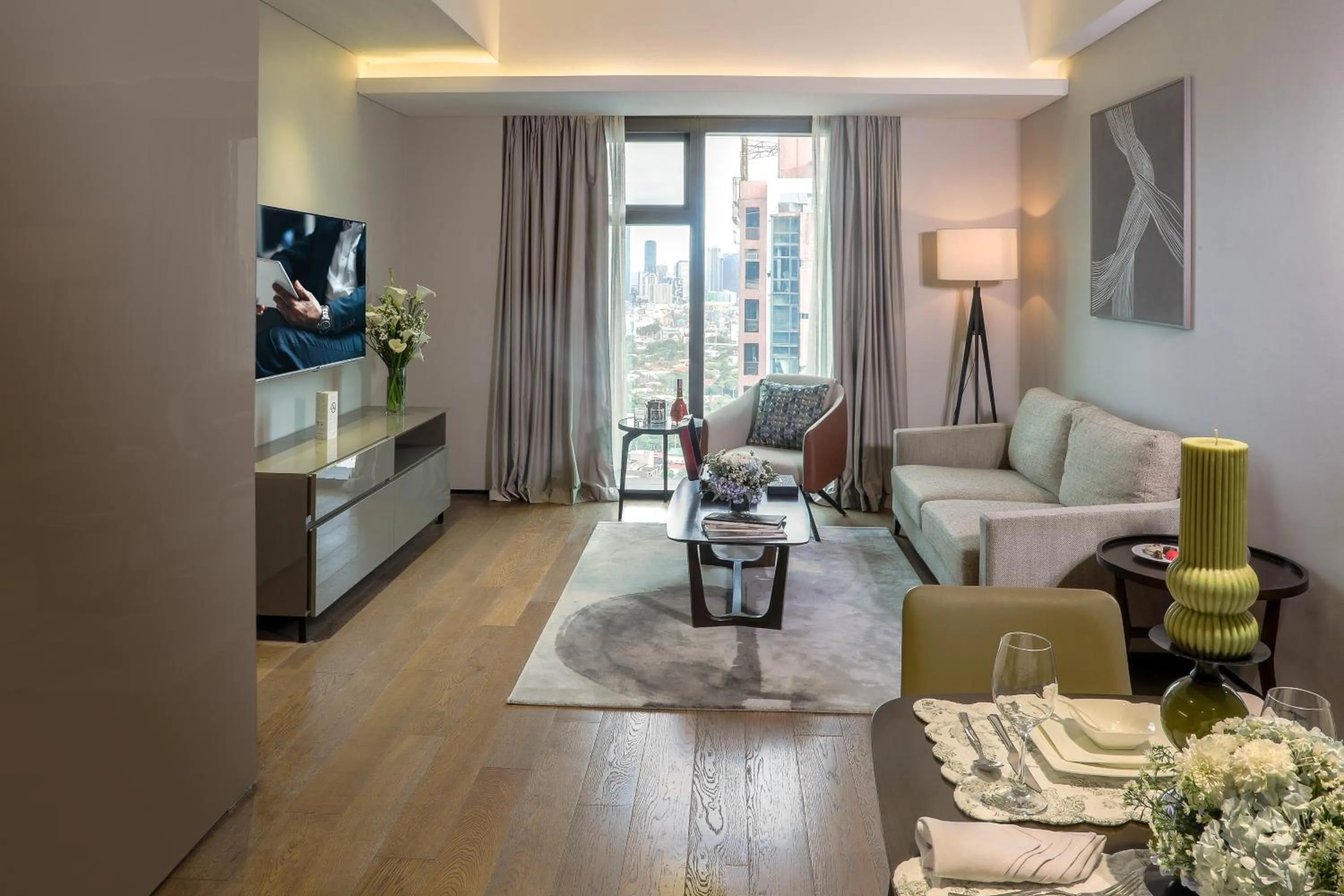 Living room in Oakwood Makati Avenue