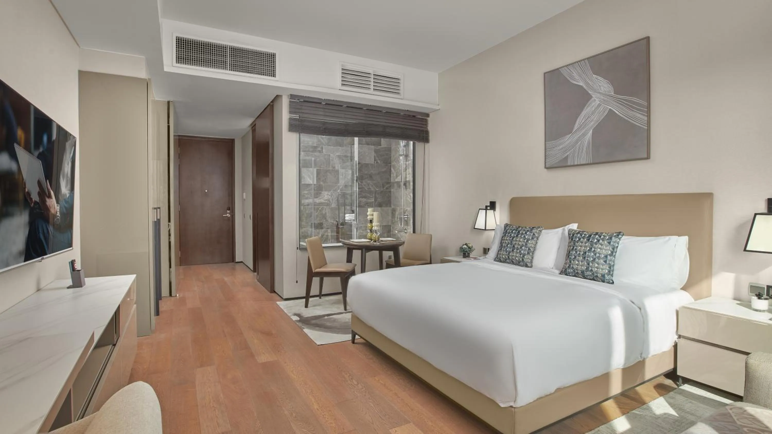 View (from property/room), Bed in Oakwood Makati Avenue