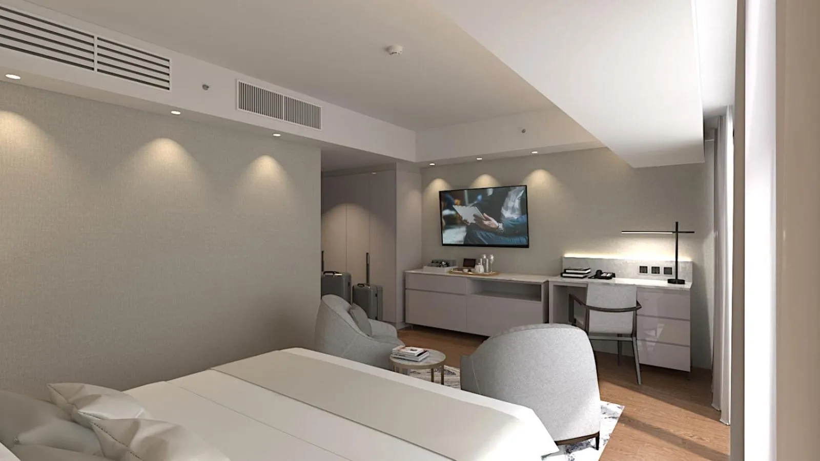 Bedroom, Bed in Oakwood Makati Avenue