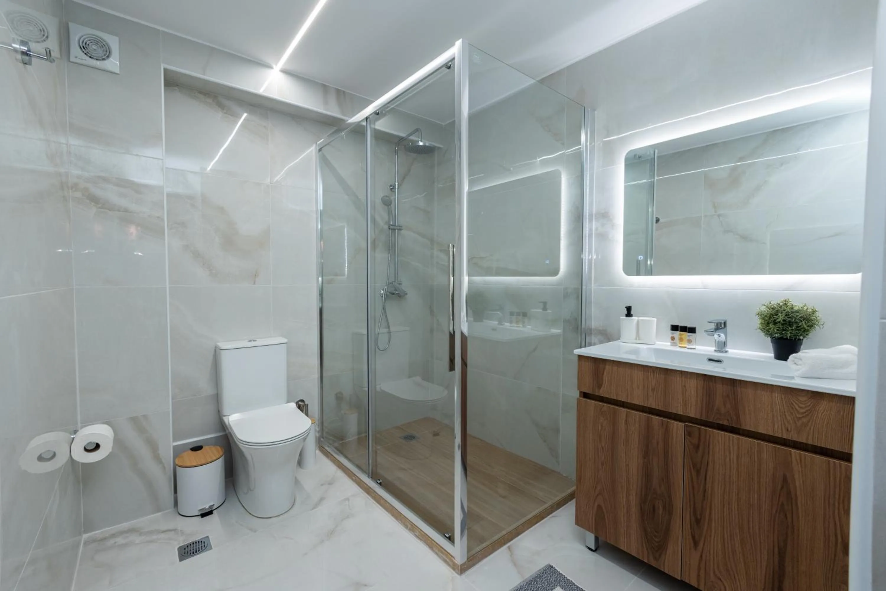 Shower in Athens Airport Living spaces