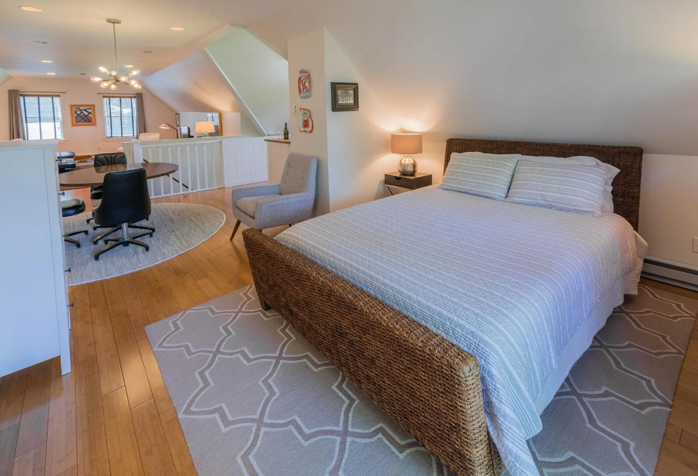 Bed in The Carriage House Loft