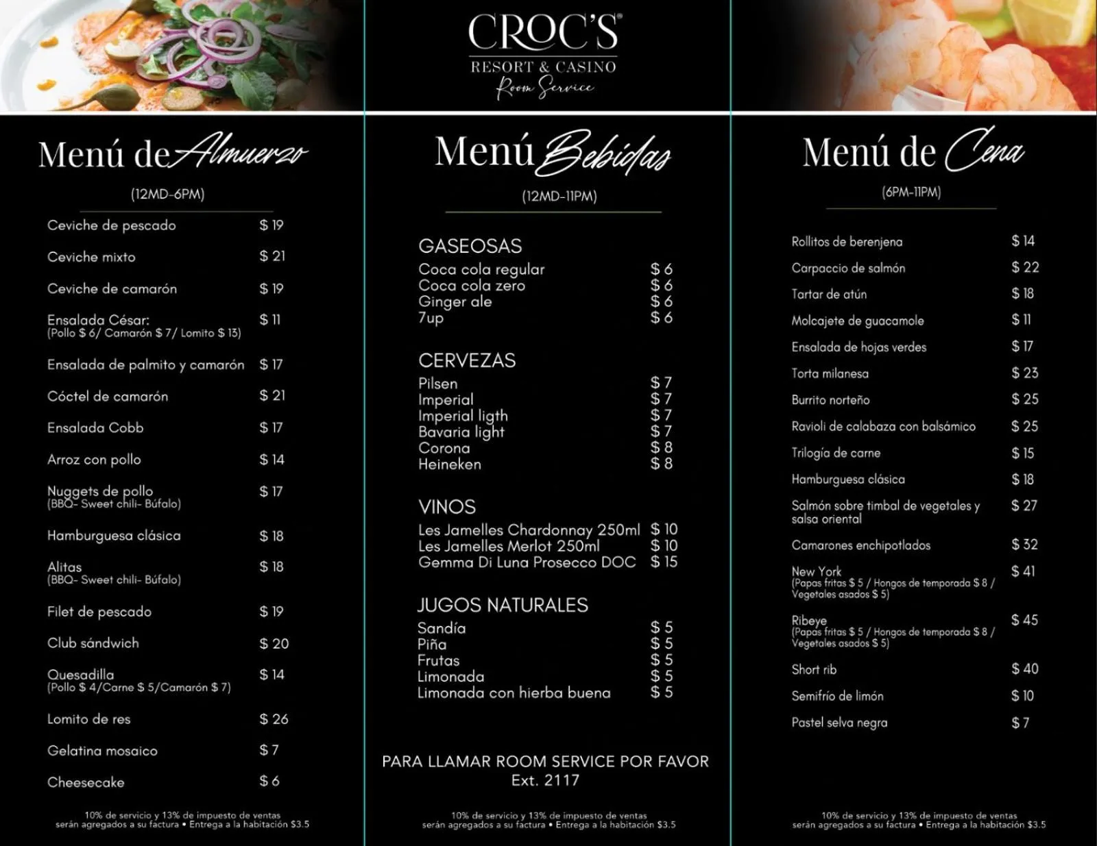 room service in Crocs Resort & Casino