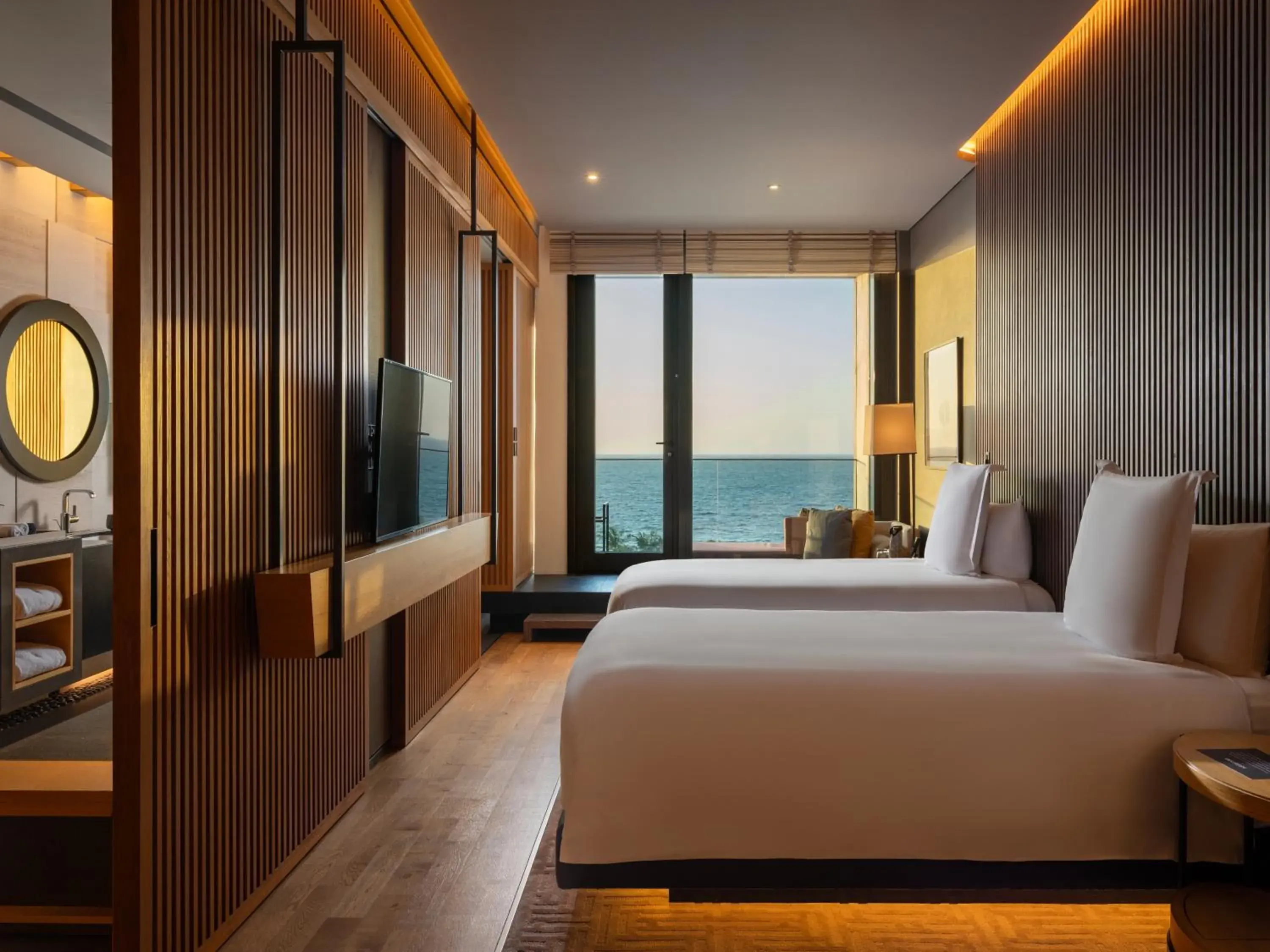 Bed in Banyan Tree Dubai at Bluewaters Bed in Banyan Tree Dubai at Bluewaters